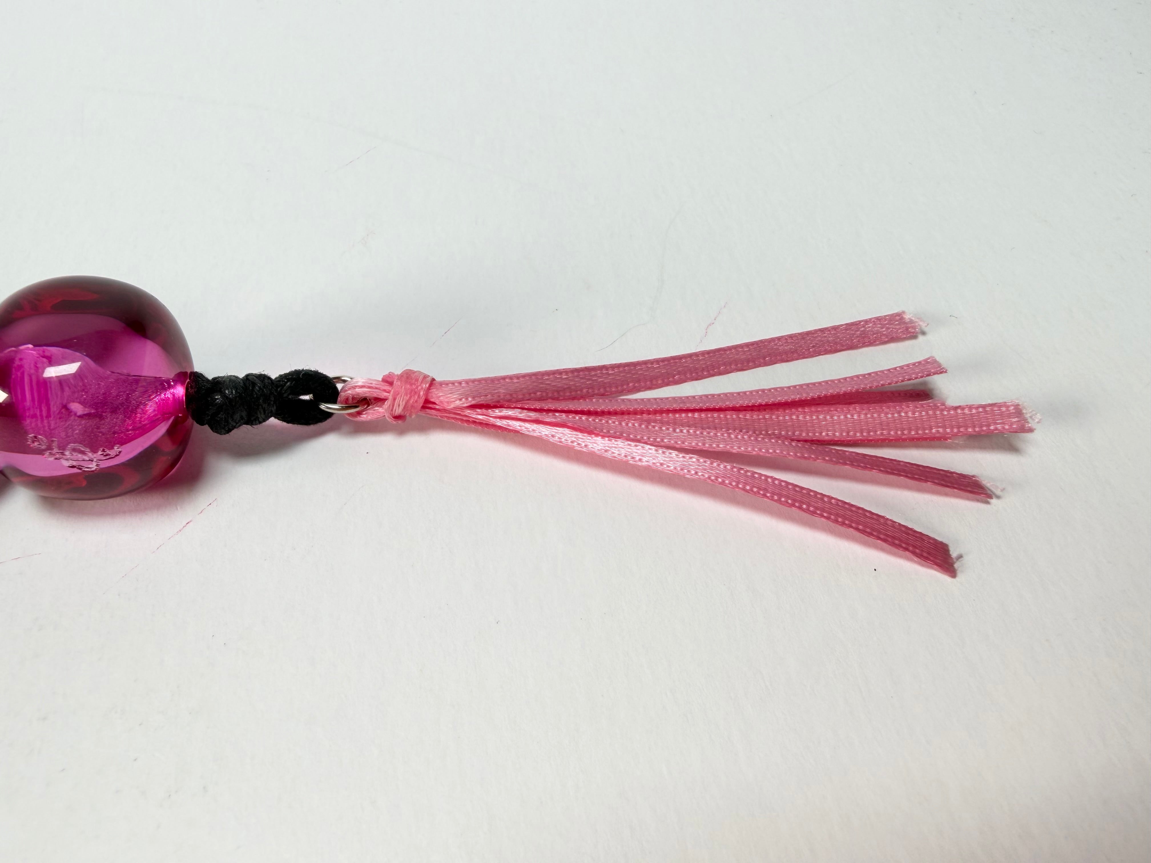 Sobral - Indiana "Cereja" Pink Resin Key Ring / Key Chain ( 000179 )