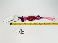 Sobral - Indiana "Cereja" Pink Resin Key Ring / Key Chain ( 000179 )