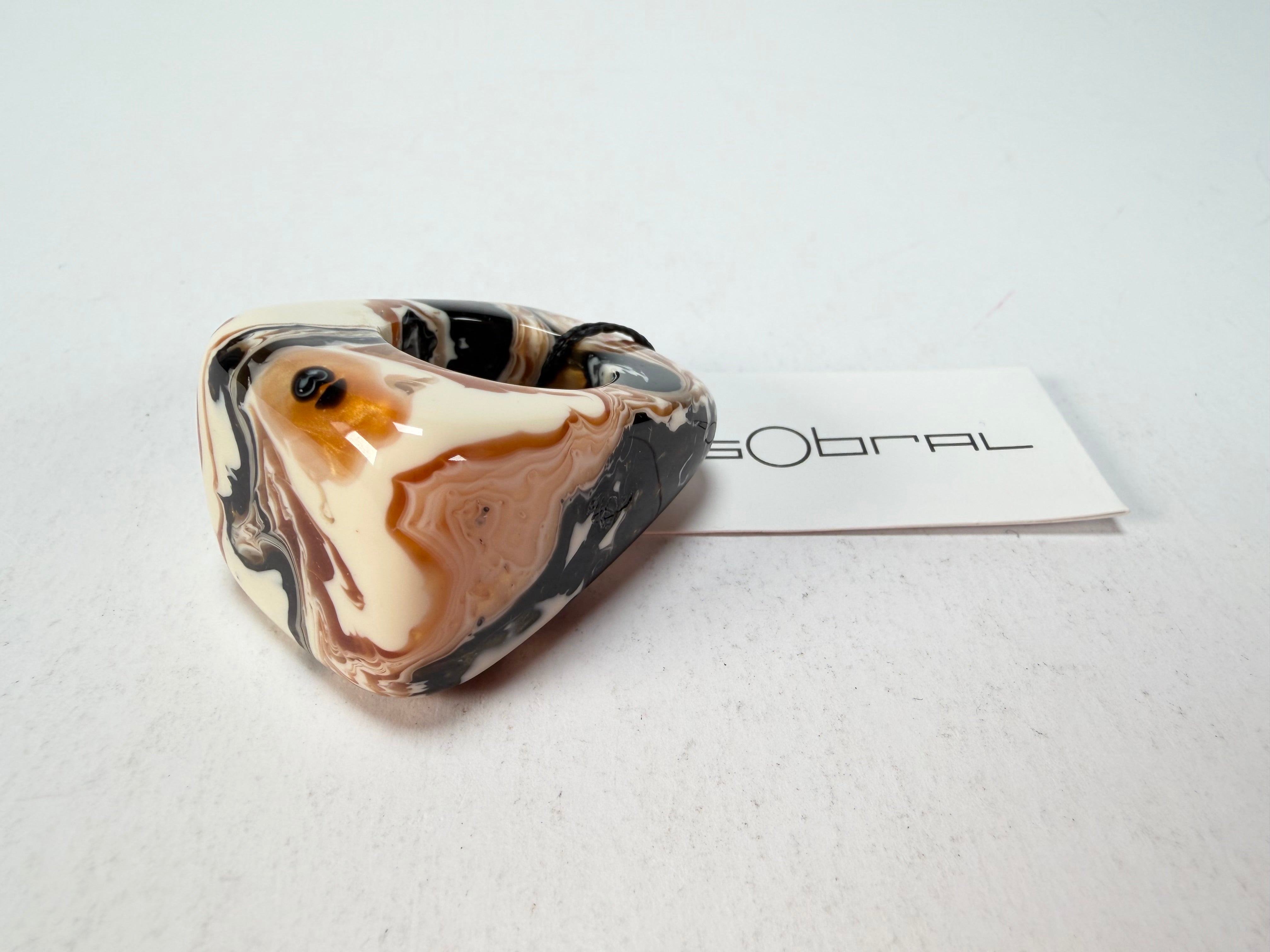 Sobral - Carmelo "Wave" Resin Ring ( 005325 ) - Size UK O / US 7.5