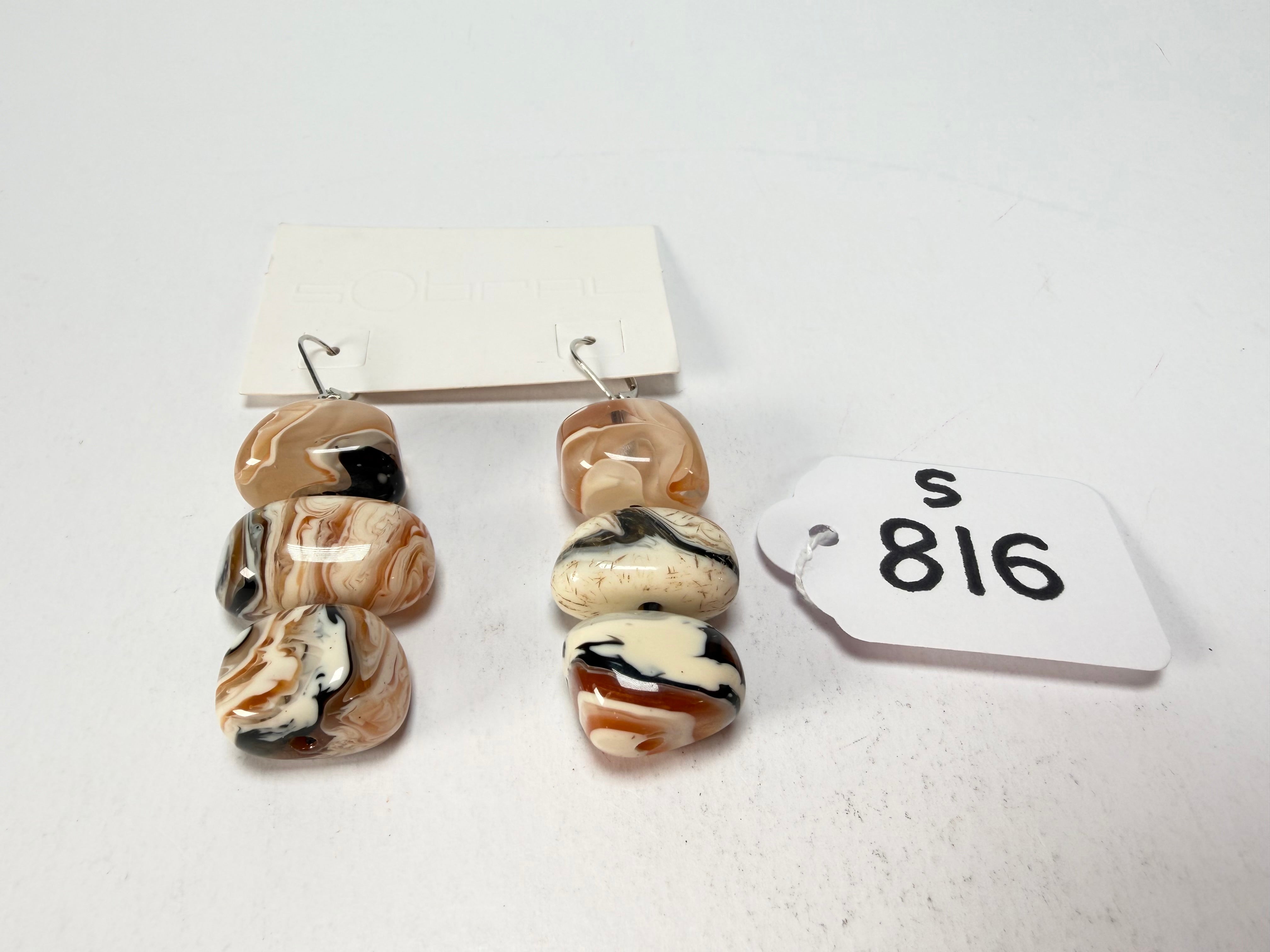 Sobral - Carmelo "Triple Stack" Studio Creation Resin Earrings ( 000000 )