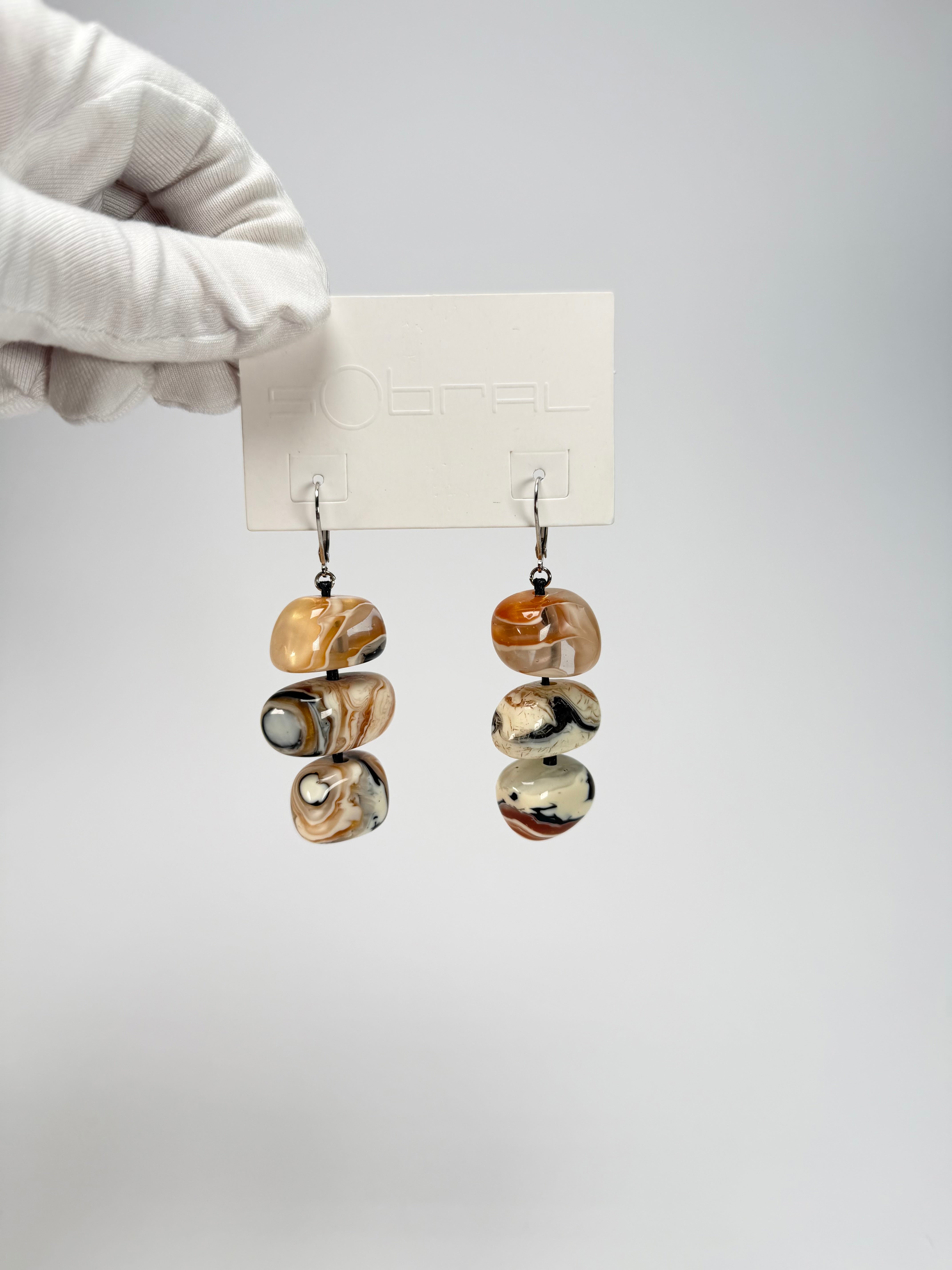 Sobral - Carmelo "Triple Stack" Studio Creation Resin Earrings ( 000000 )