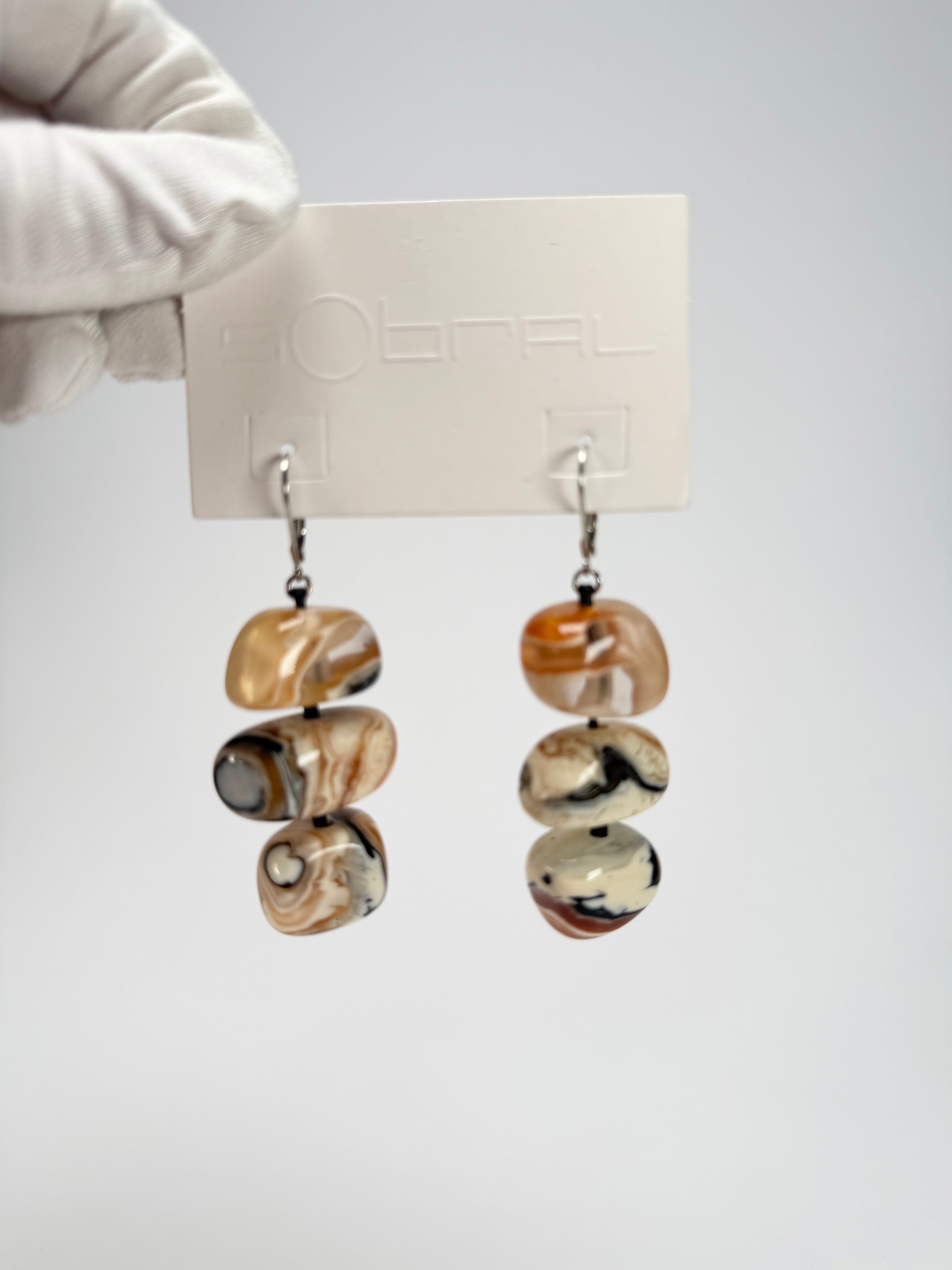 Sobral - Carmelo "Triple Stack" Studio Creation Resin Earrings ( 000000 )