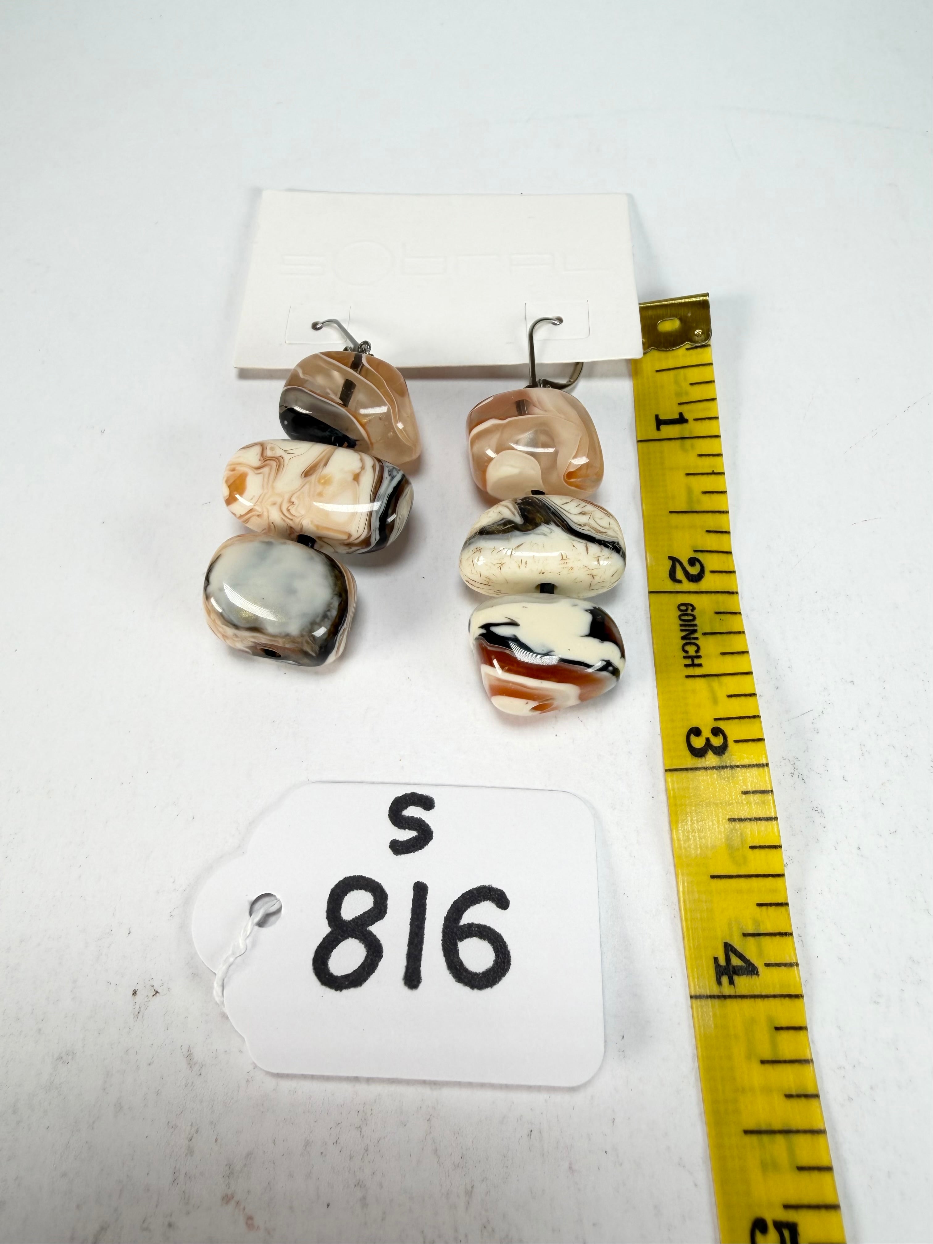 Sobral - Carmelo "Triple Stack" Studio Creation Resin Earrings ( 000000 )