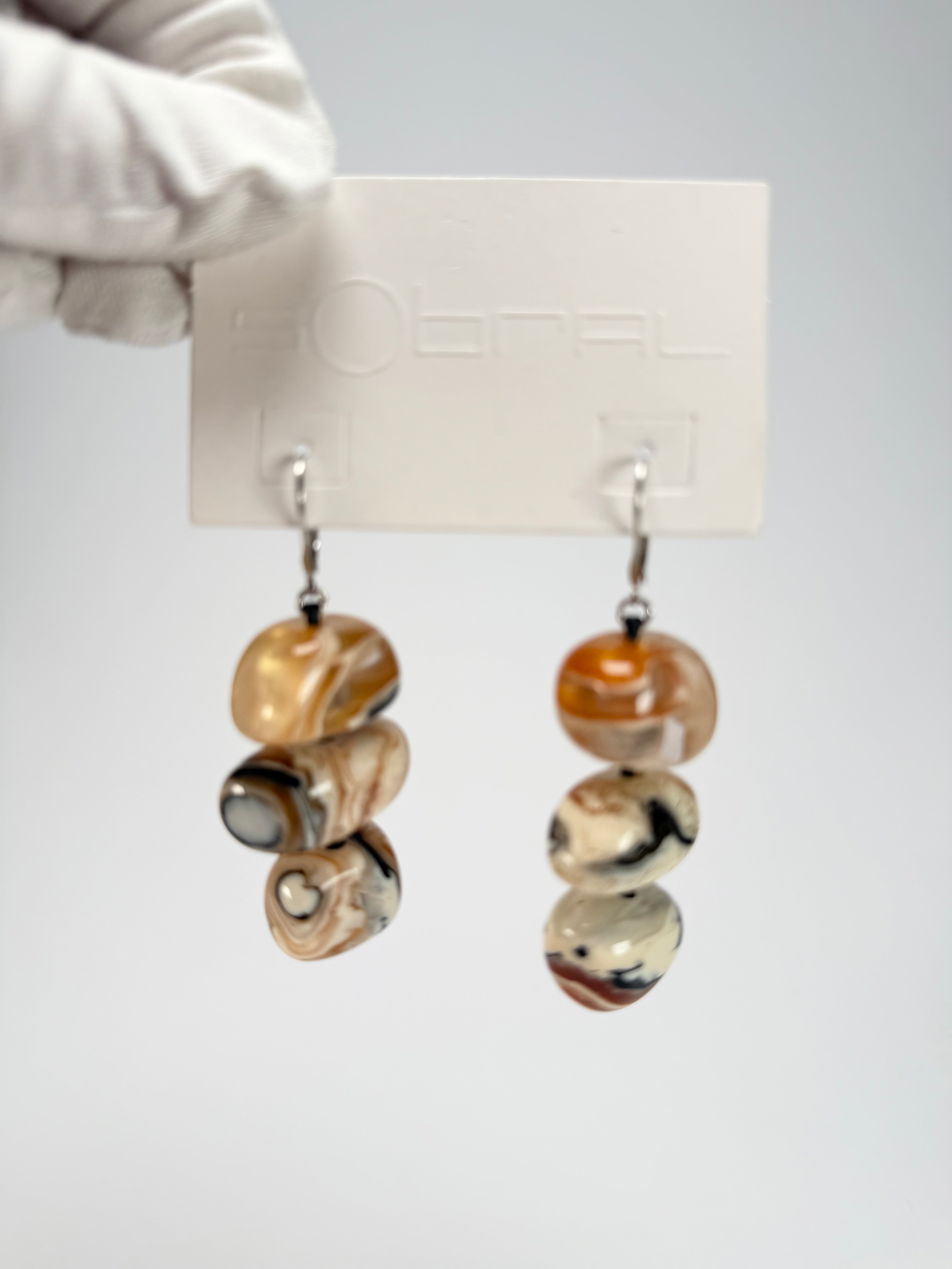 Sobral - Carmelo "Triple Stack" Studio Creation Resin Earrings ( 000000 )