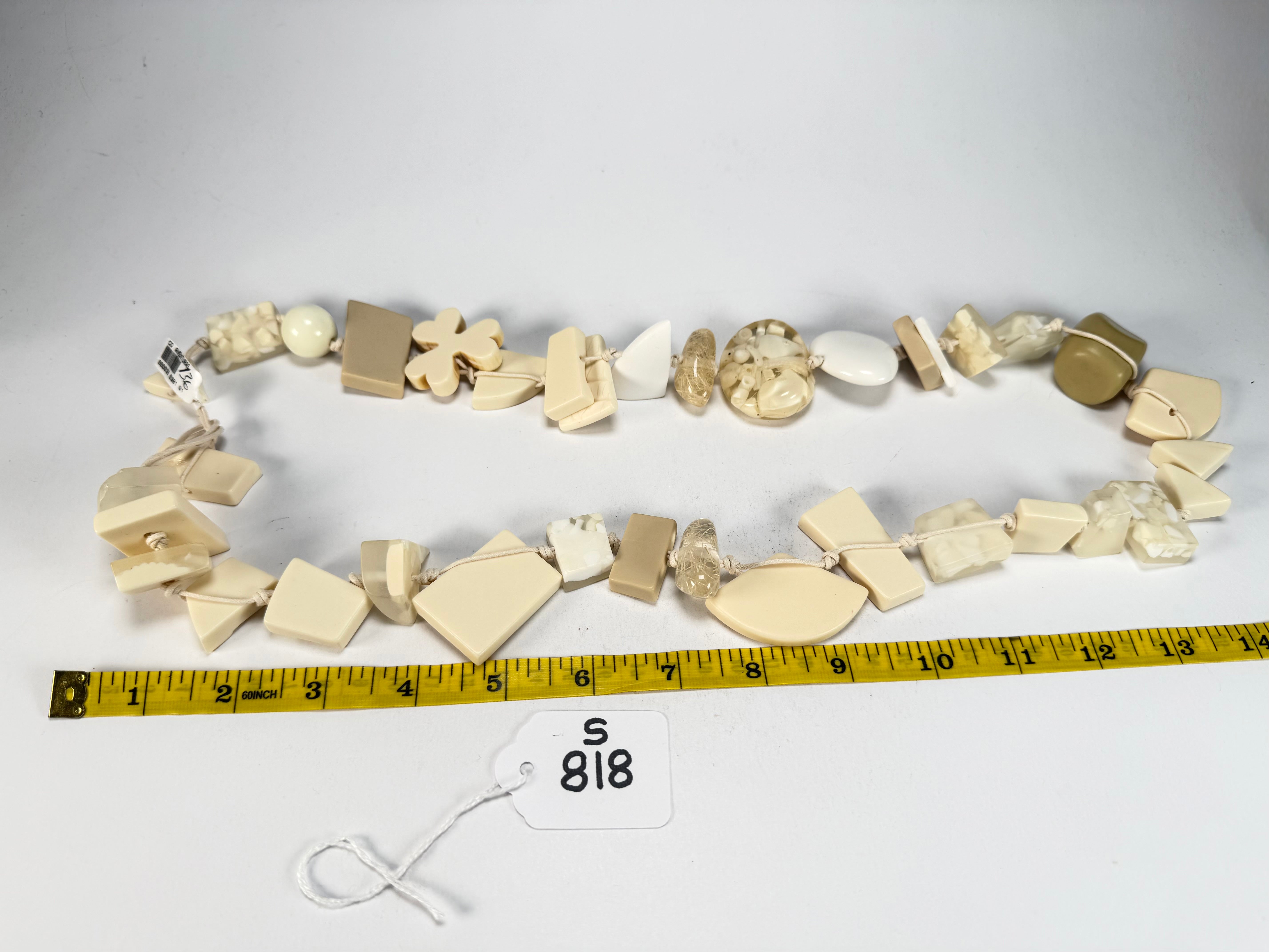 Sobral - Indiana "Aventuras" Marfim Cream Mix 110cm Resin Necklace ( 000038 )