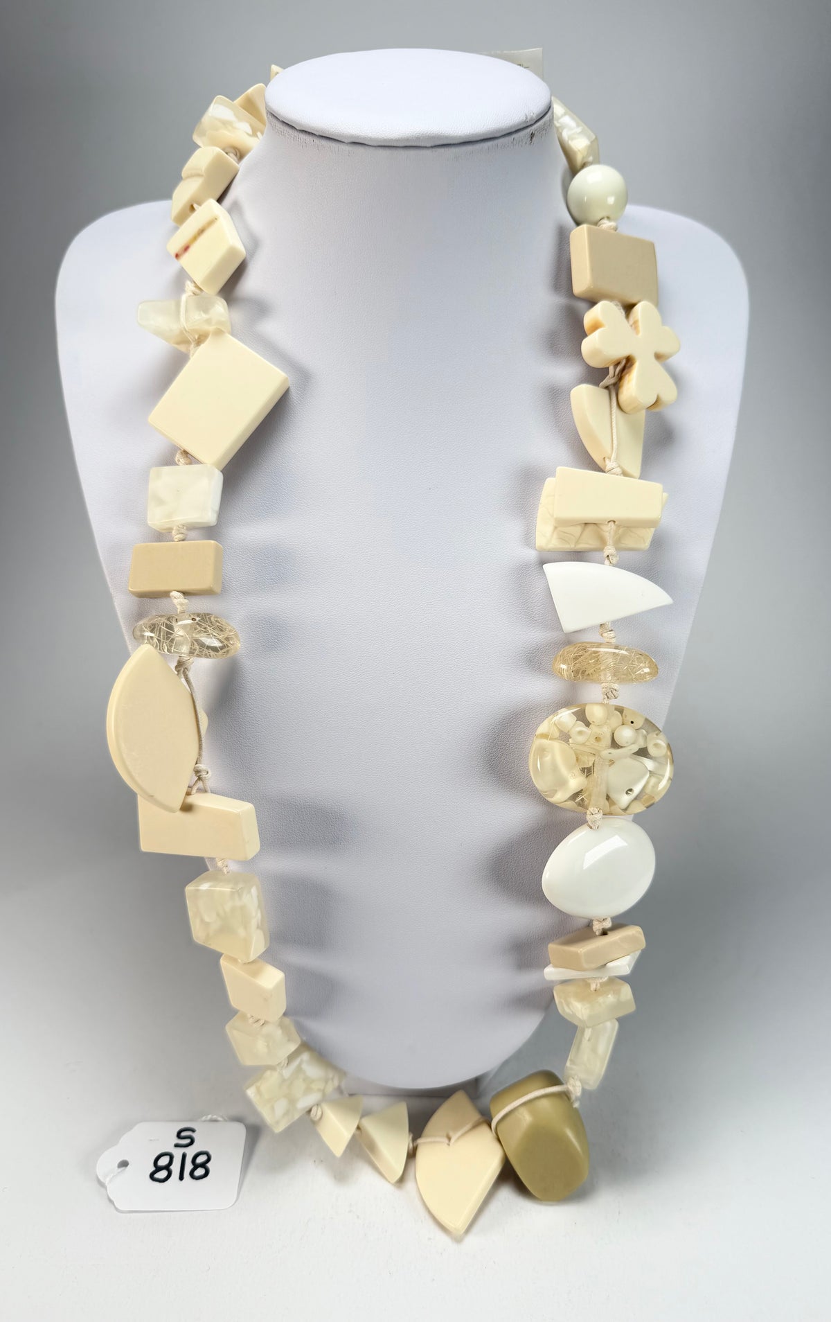 Sobral - Indiana "Aventuras" Marfim Cream Mix 110cm Resin Necklace ( 000038 )
