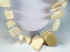 Sobral - Indiana "Aventuras" Marfim Cream Mix 110cm Resin Necklace ( 000038 )