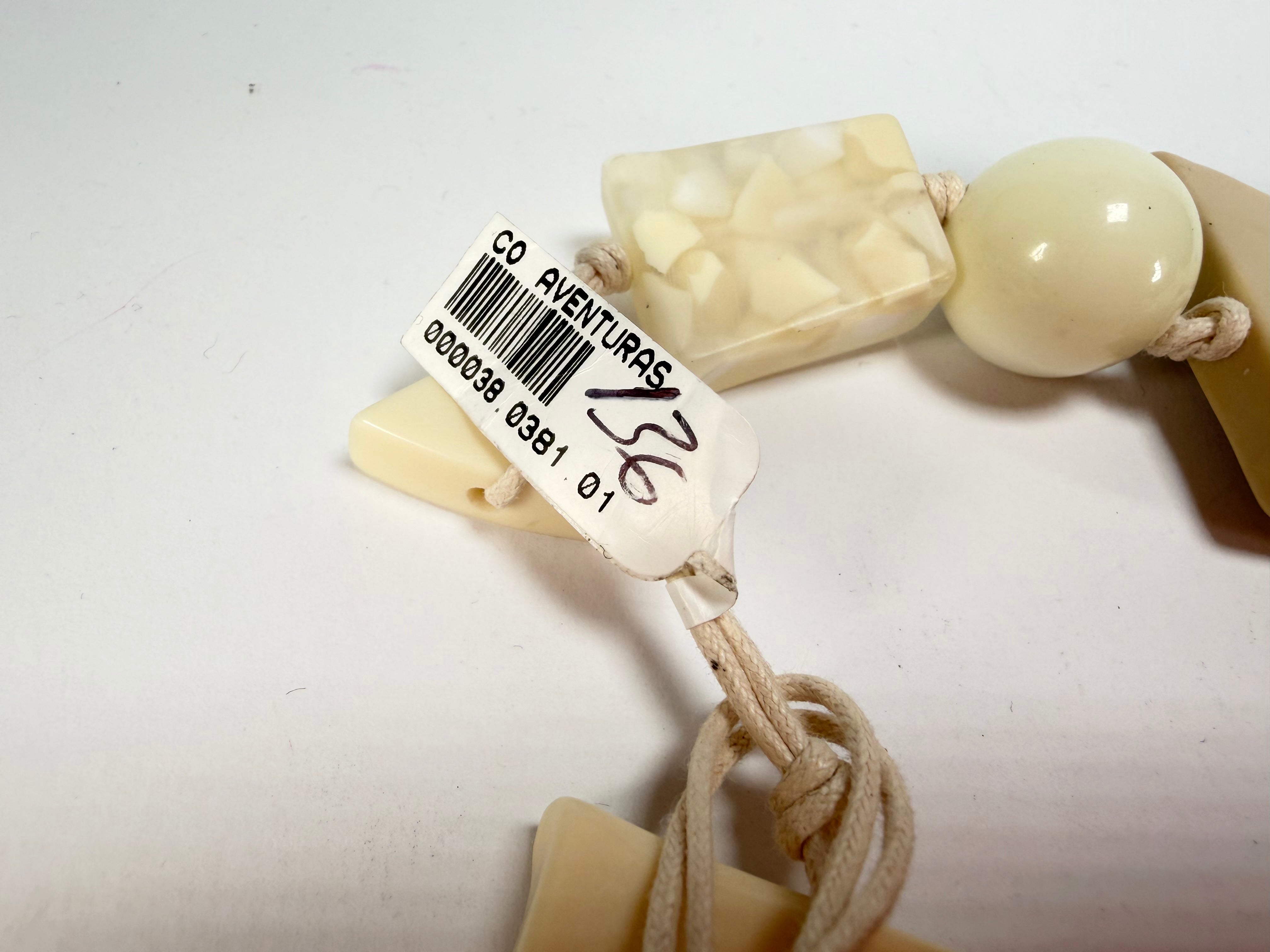 Sobral - Indiana "Aventuras" Marfim Cream Mix 110cm Resin Necklace ( 000038 )