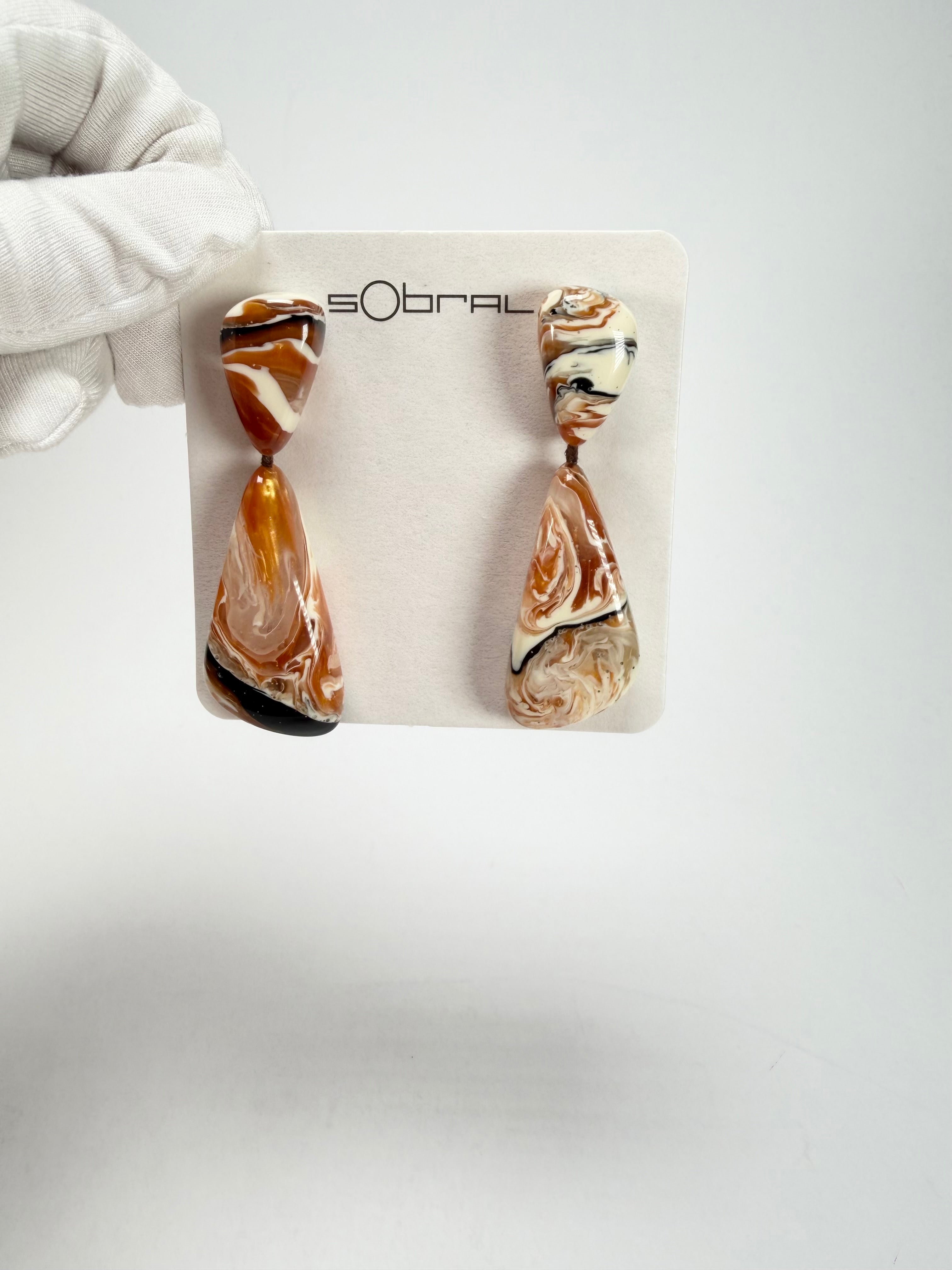 Sobral - Carmelo "Vague" Resin Earrings ( 005326 )
