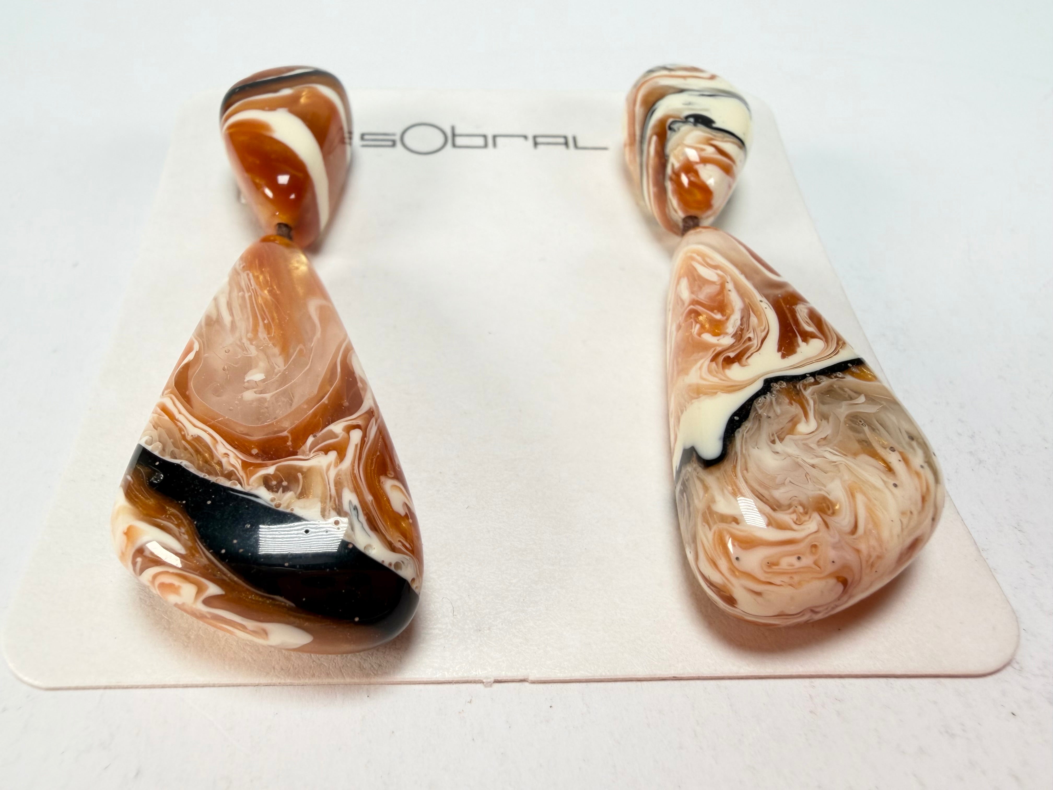 Sobral - Carmelo "Vague" Resin Earrings ( 005326 )