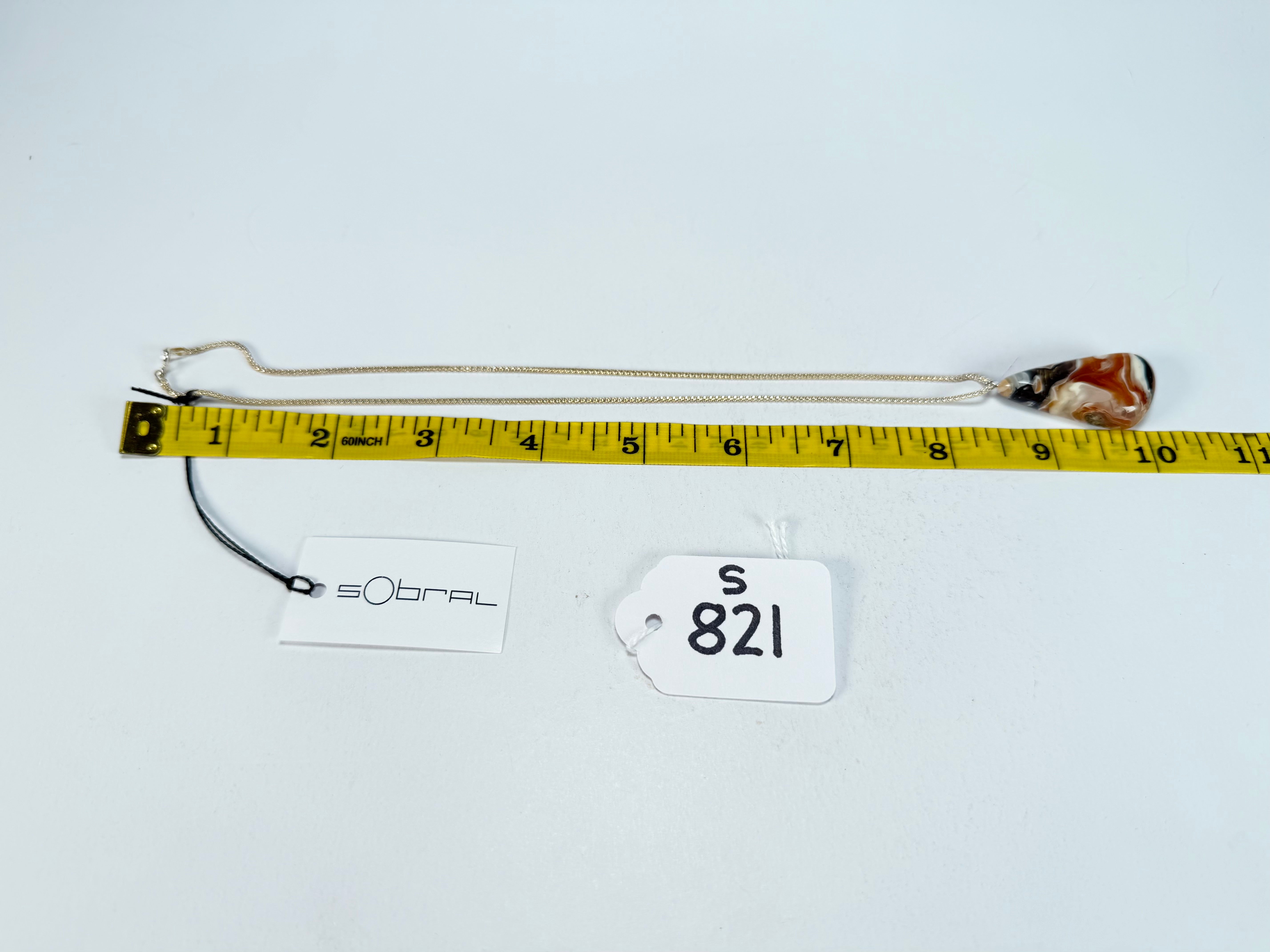Sobral - Carmelo "Vague" Resin AG Sliver Necklace ( 005328 )