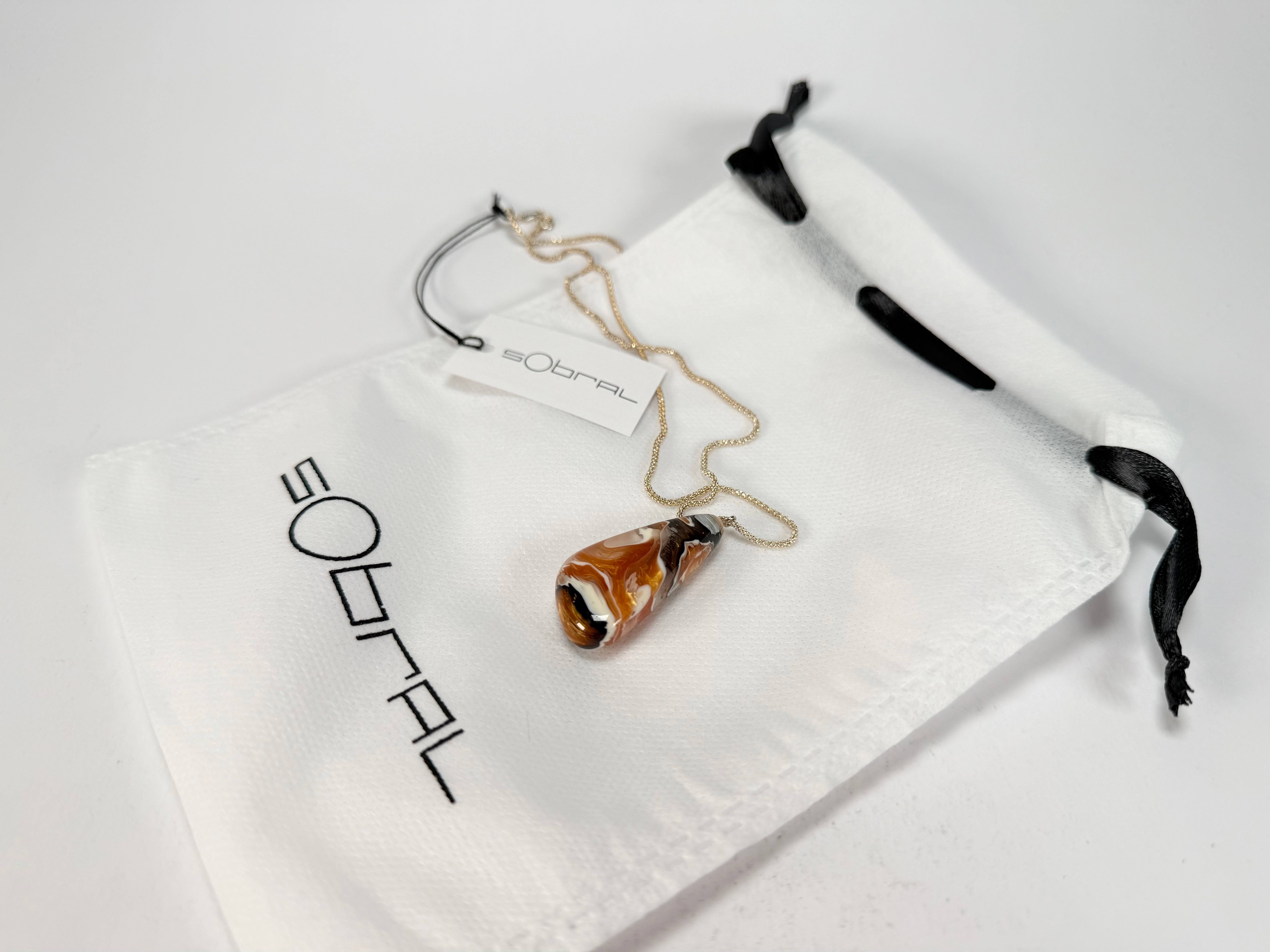 Sobral - Carmelo "Vague" Resin AG Sliver Necklace ( 005328 )