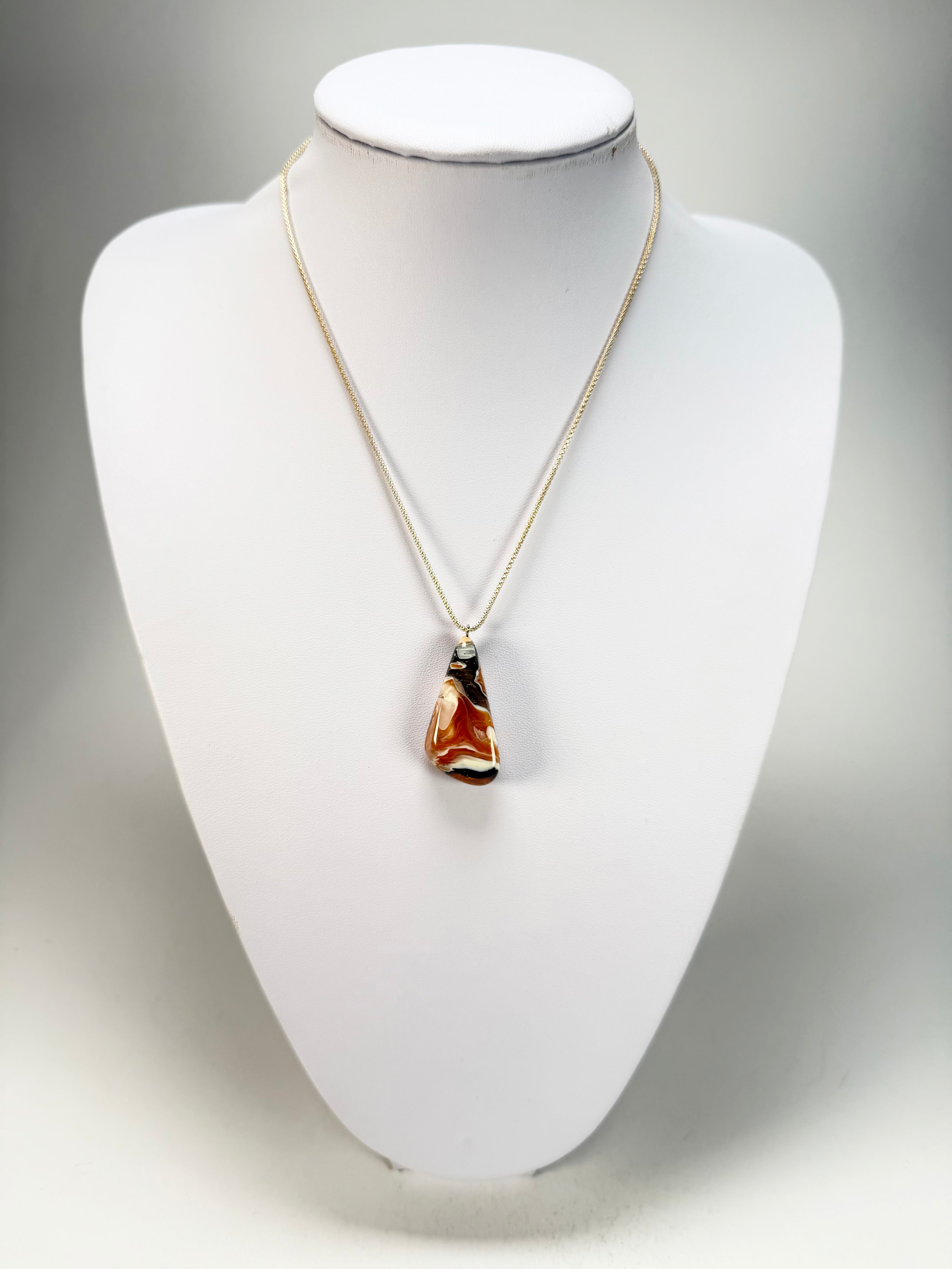 Sobral - Carmelo "Vague" Resin AG Sliver Necklace ( 005328 )