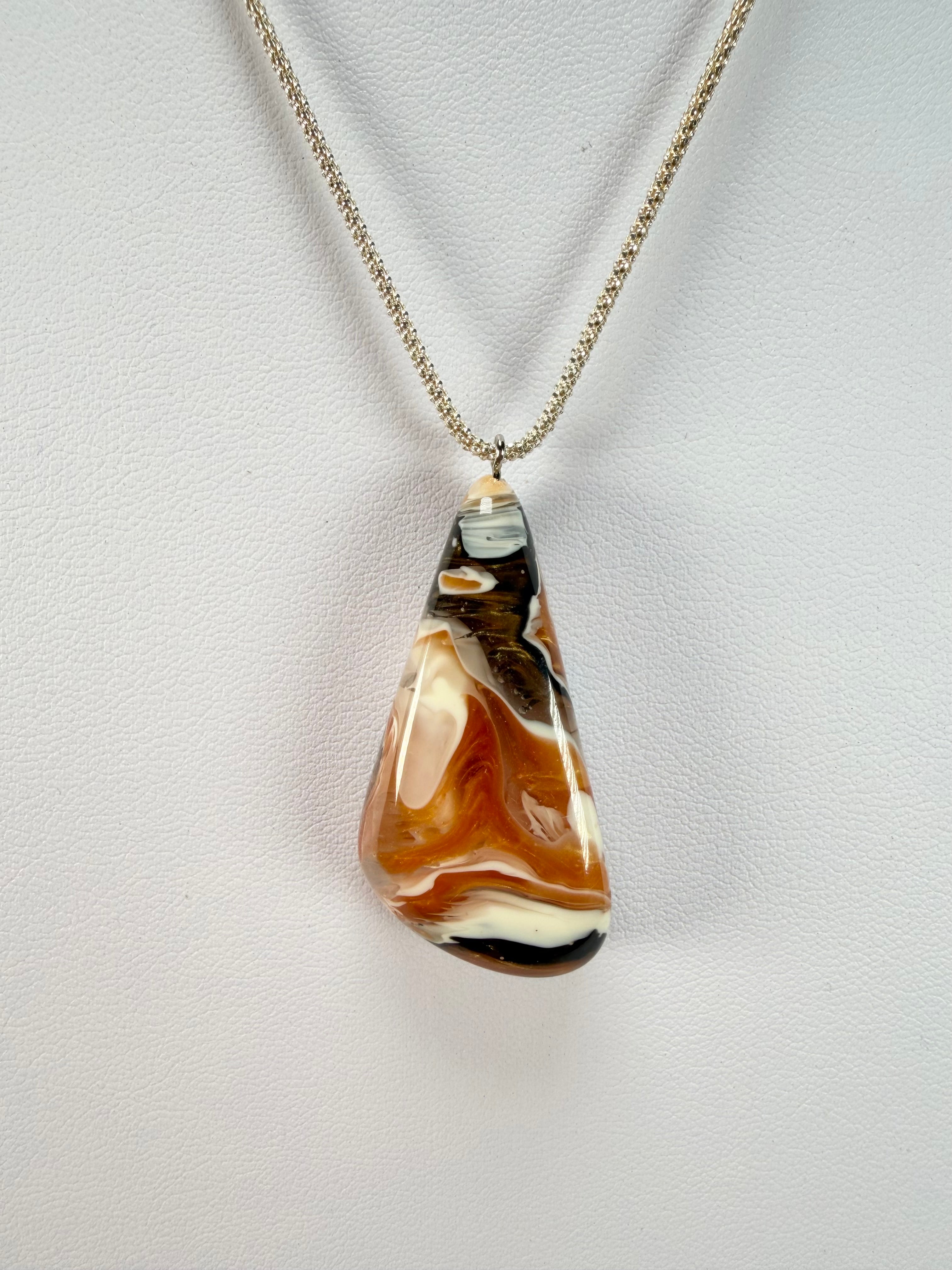 Sobral - Carmelo "Vague" Resin AG Sliver Necklace ( 005328 )