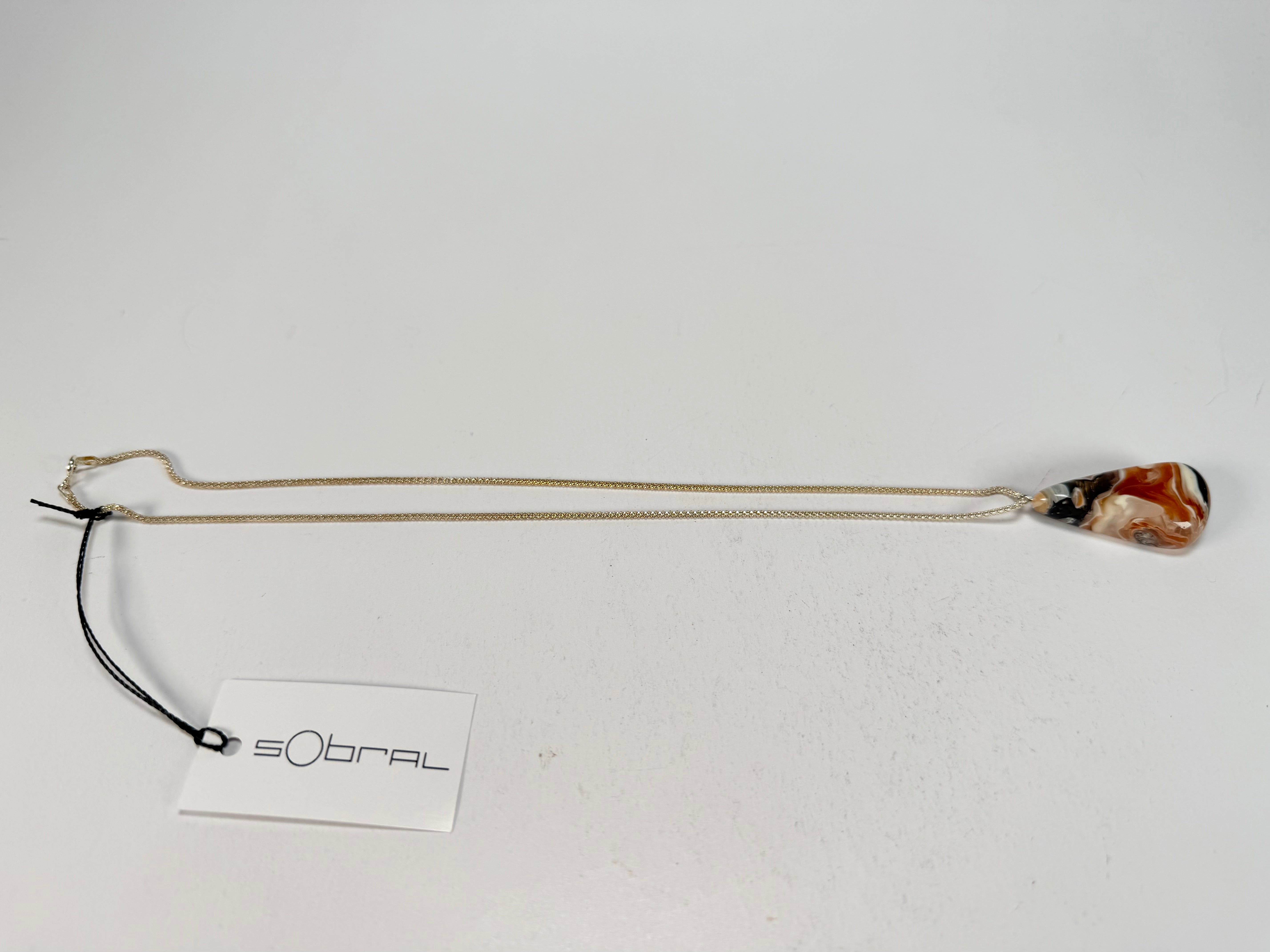 Sobral - Carmelo "Vague" Resin AG Sliver Necklace ( 005328 )