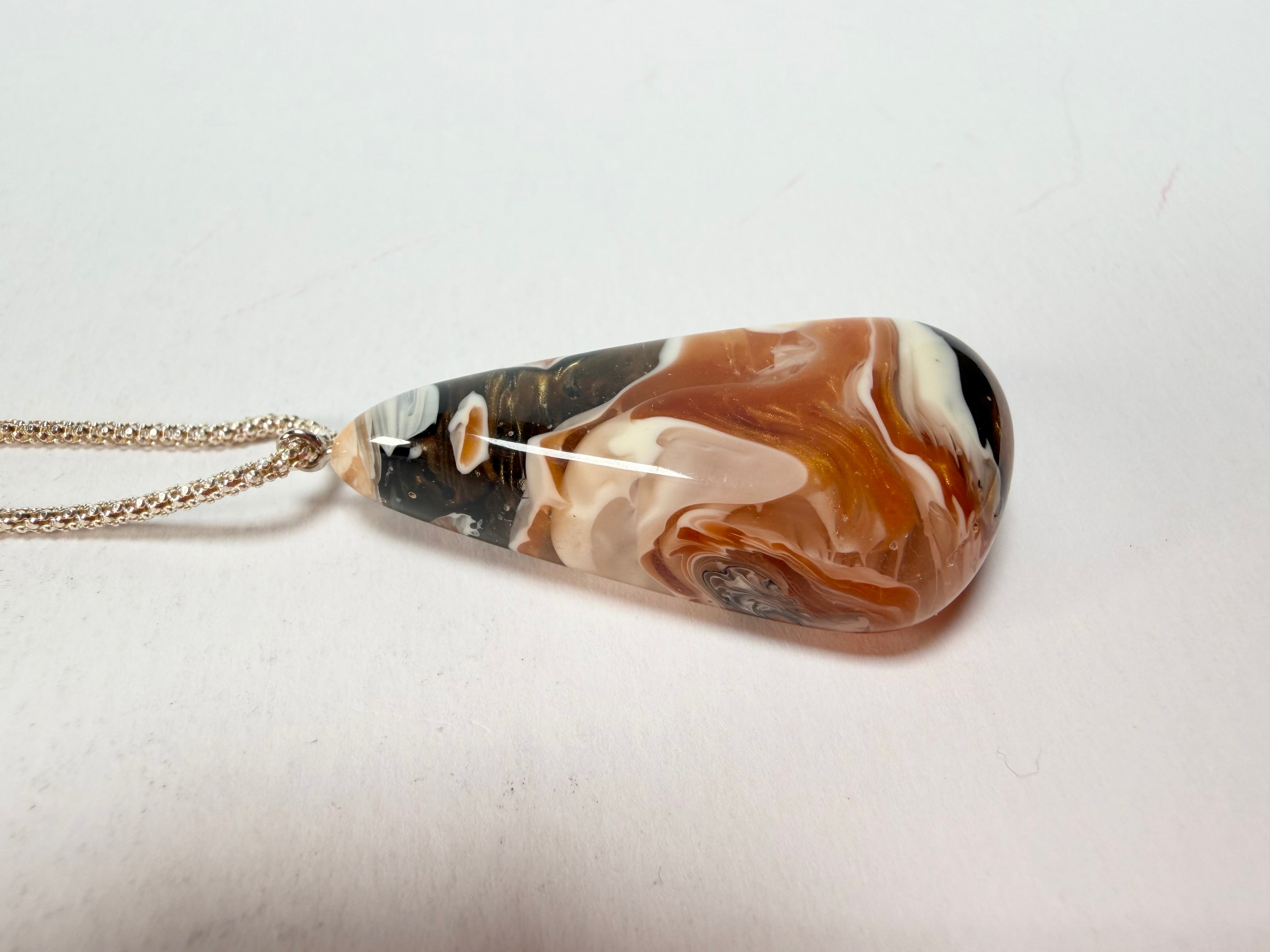 Sobral - Carmelo "Vague" Resin AG Sliver Necklace ( 005328 )