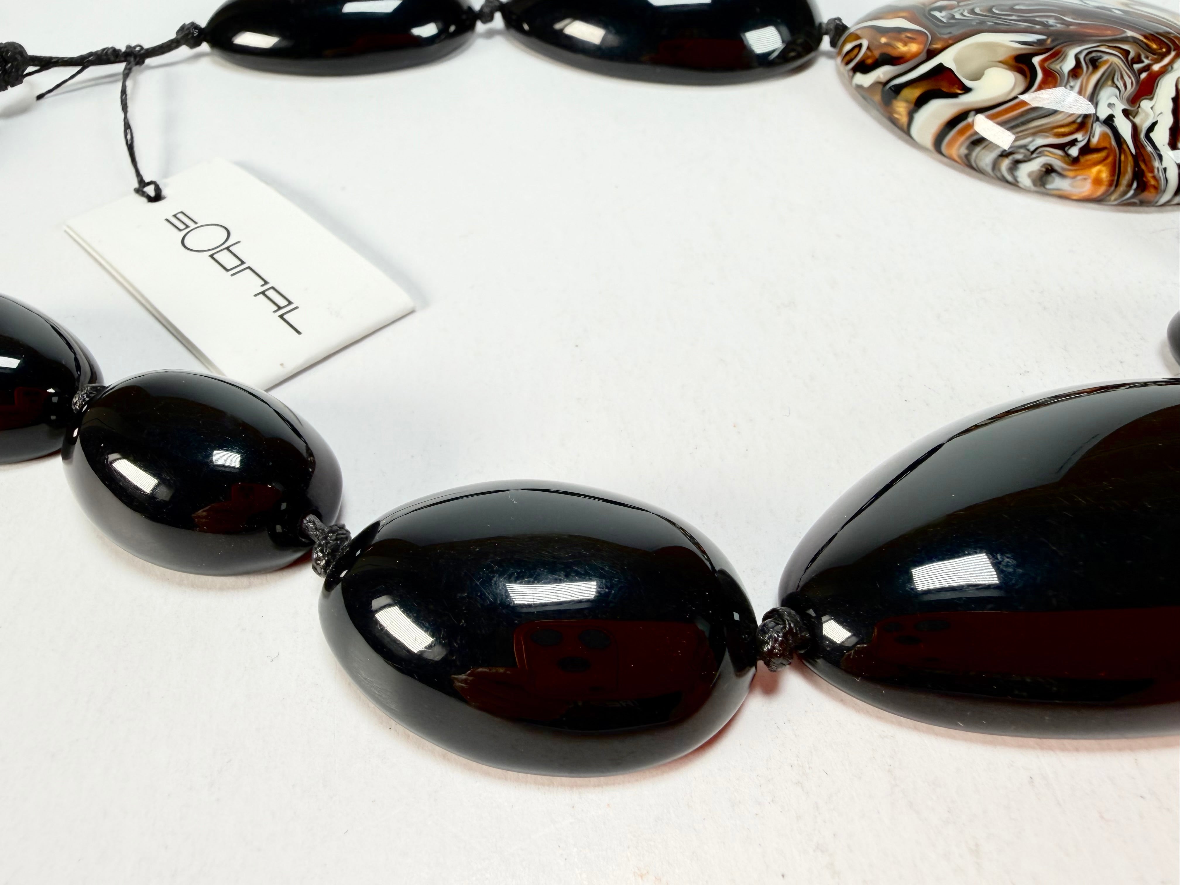 Sobral - Carmelo & Black "Elen" Resin Necklace ( 005411 )