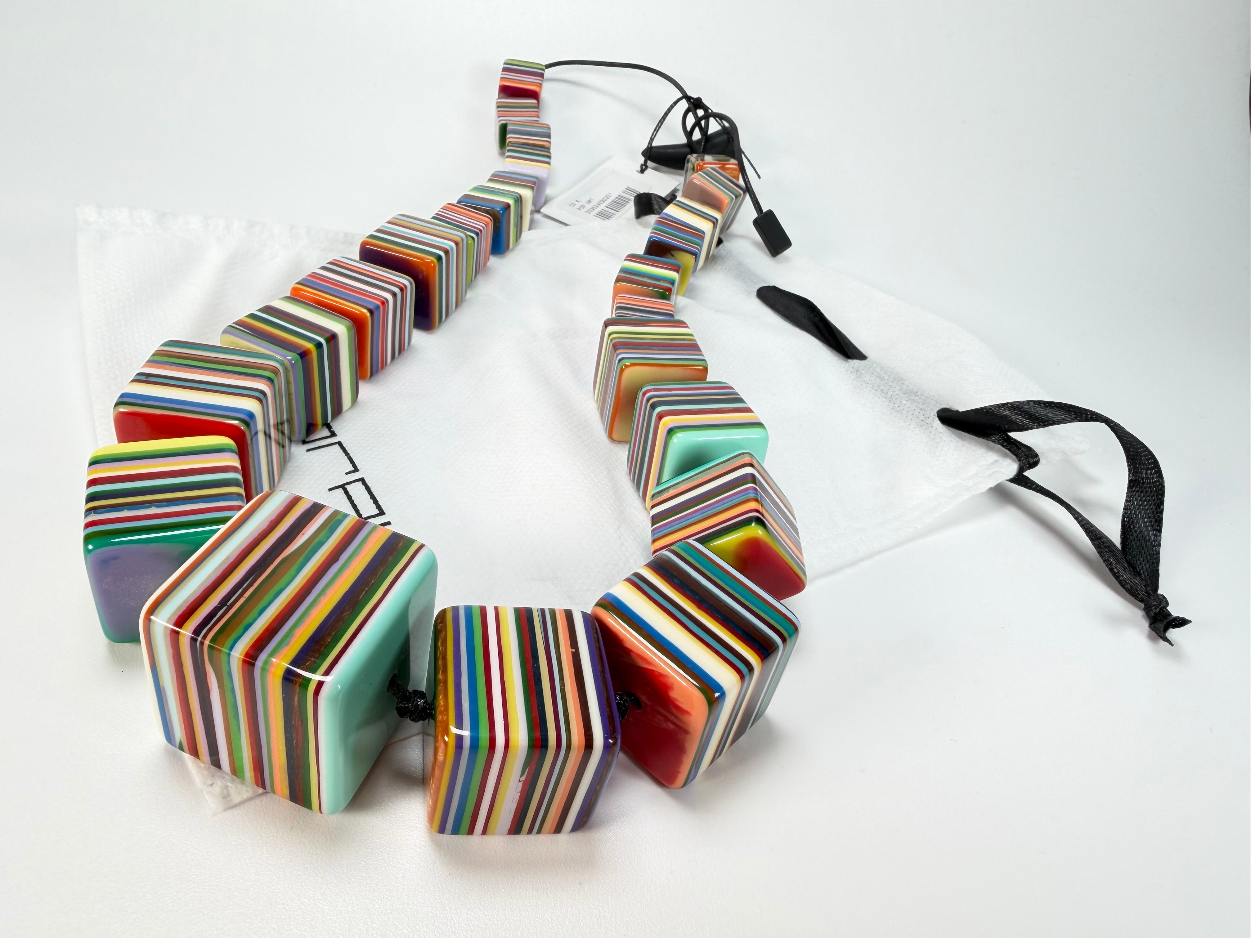 Sobral - Pop Art "K" Multi Cubes Resin Necklace ( 003624 )