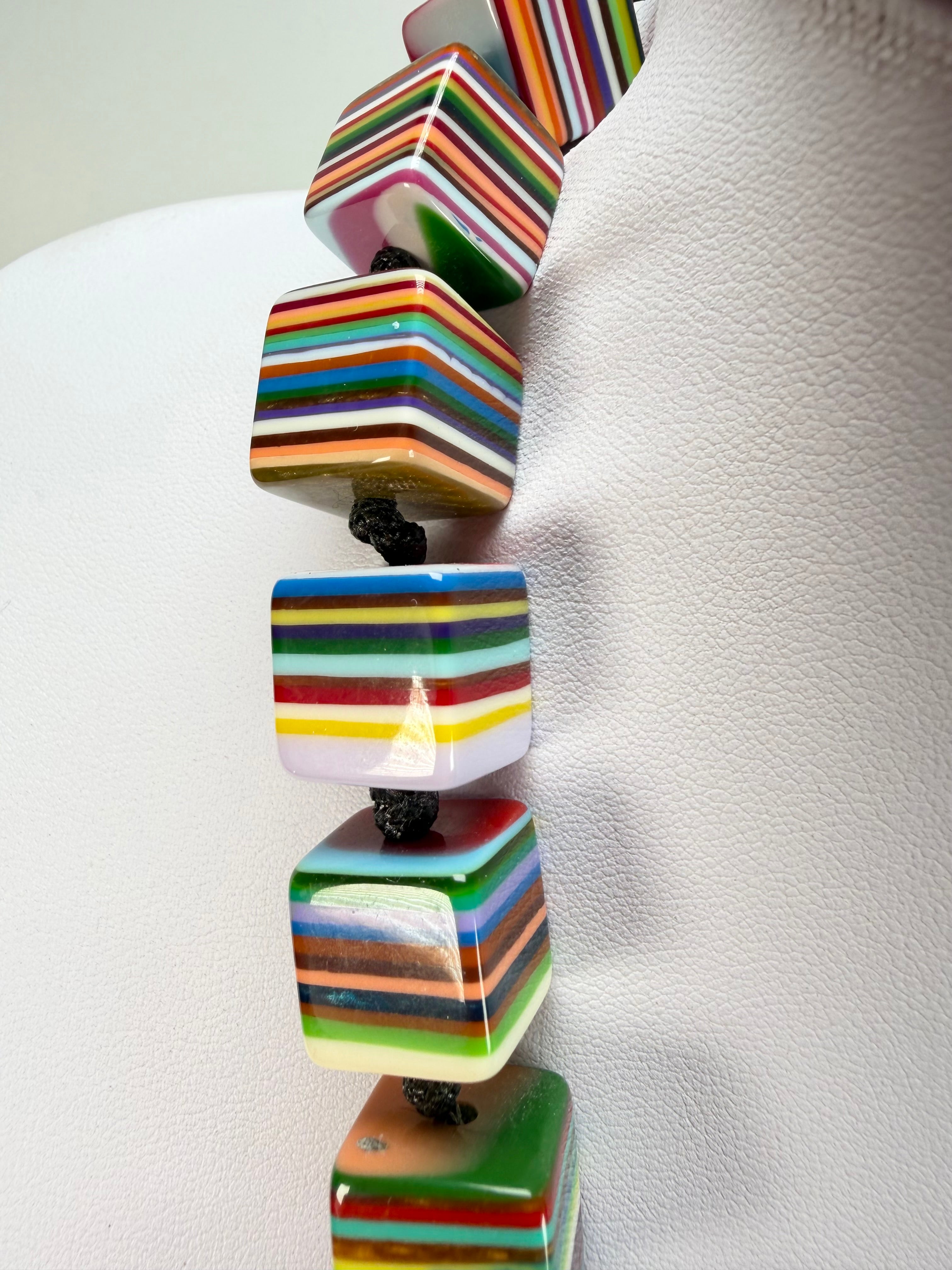 Sobral - Pop Art "K" Multi Cubes Resin Necklace ( 003624 )