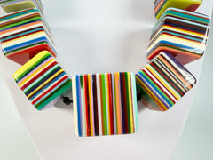 Sobral - Pop Art "K" Multi Cubes Resin Necklace ( 003624 )