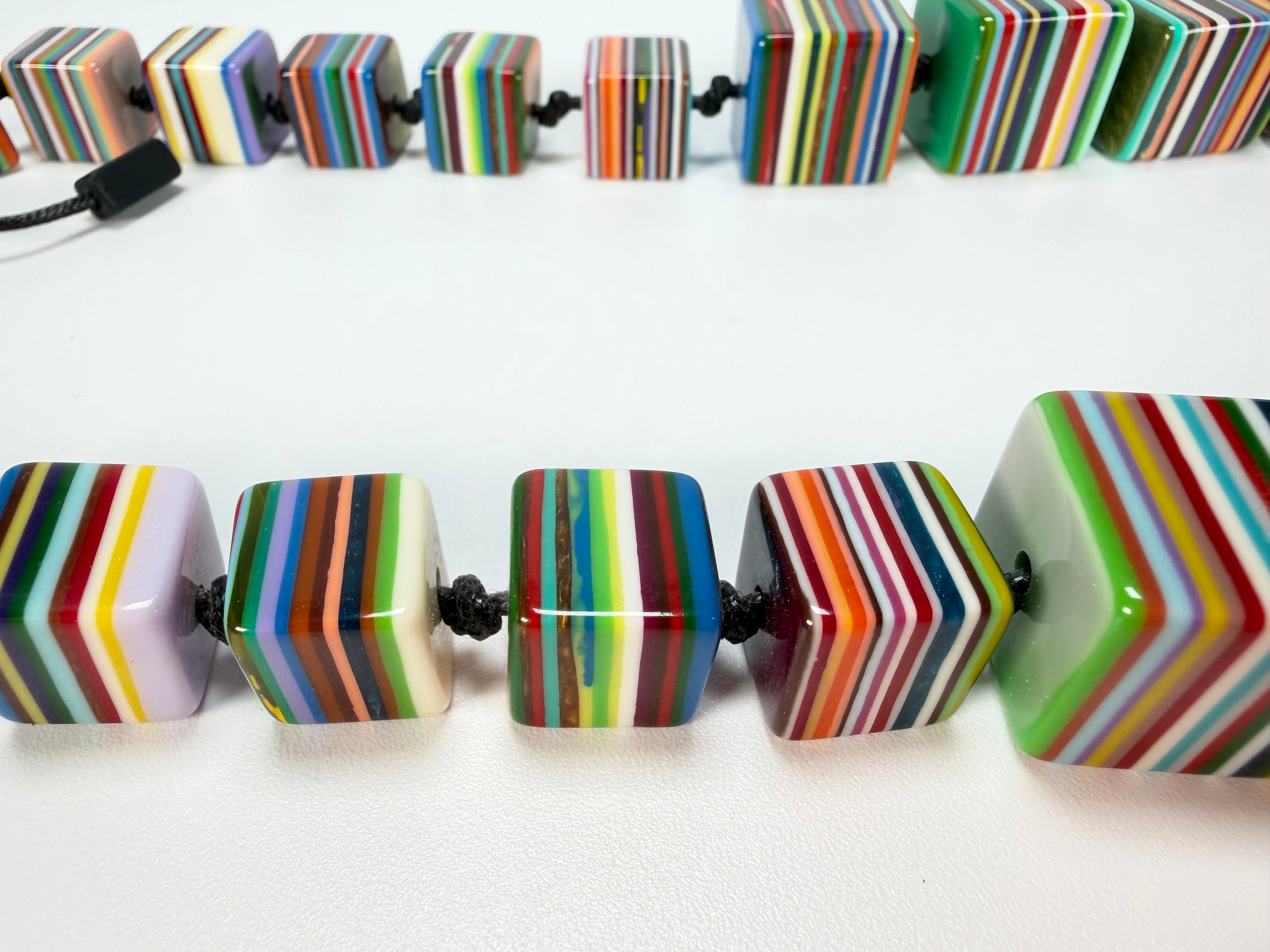 Sobral - Pop Art "K" Multi Cubes Resin Necklace ( 003624 )