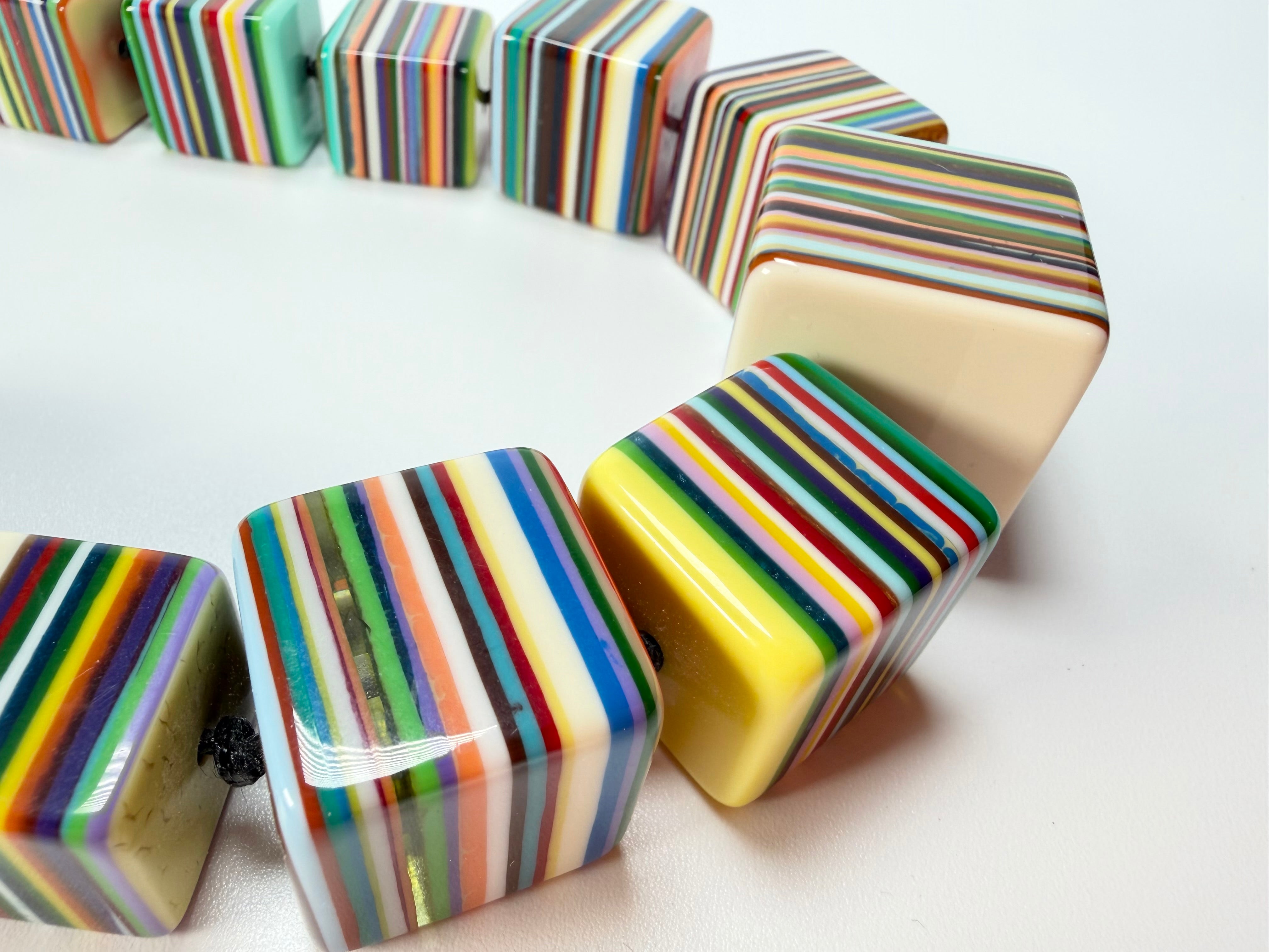 Sobral - Pop Art "K" Multi Cubes Resin Necklace ( 003624 )
