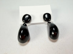 Sobral - Preto "Clave Efeitos" Black Resin Earrings ( 004606 )