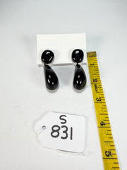Sobral - Preto "Clave Efeitos" Black Resin Earrings ( 004606 )