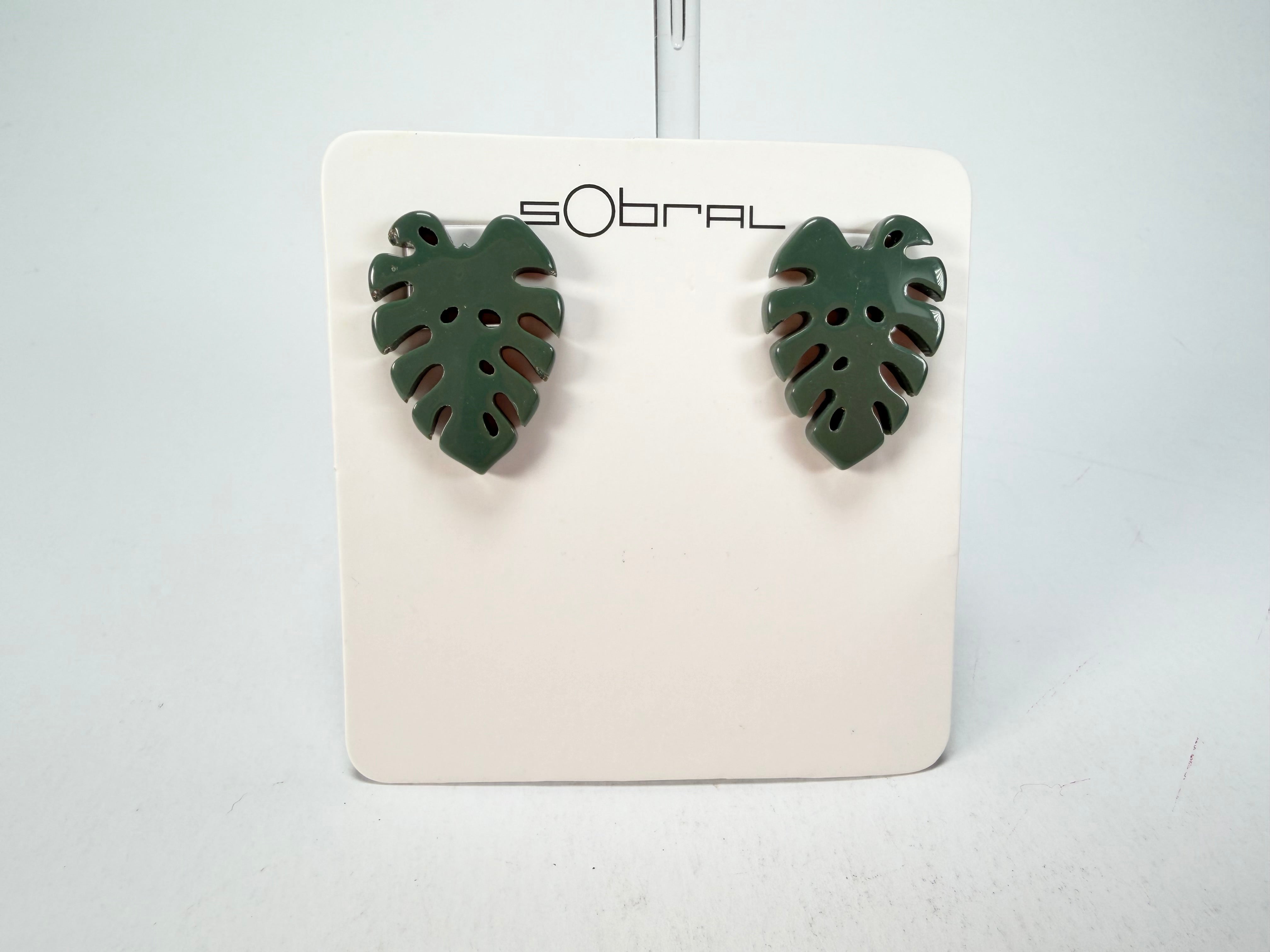 Sobral - Costela de Adão "Leaf" Resin Earrings ( 005526 )