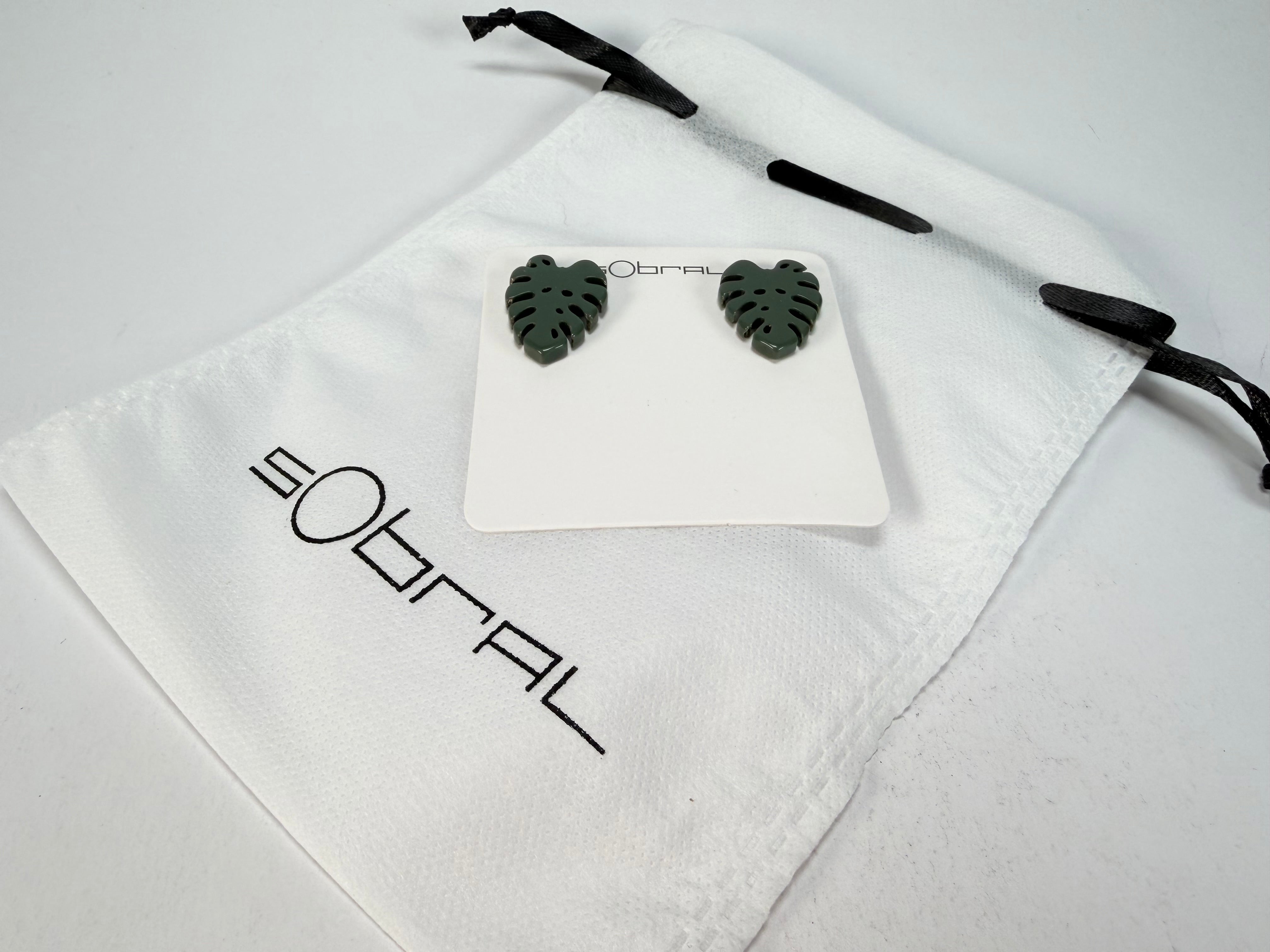 Sobral - Costela de Adão "Leaf" Resin Earrings ( 005526 )