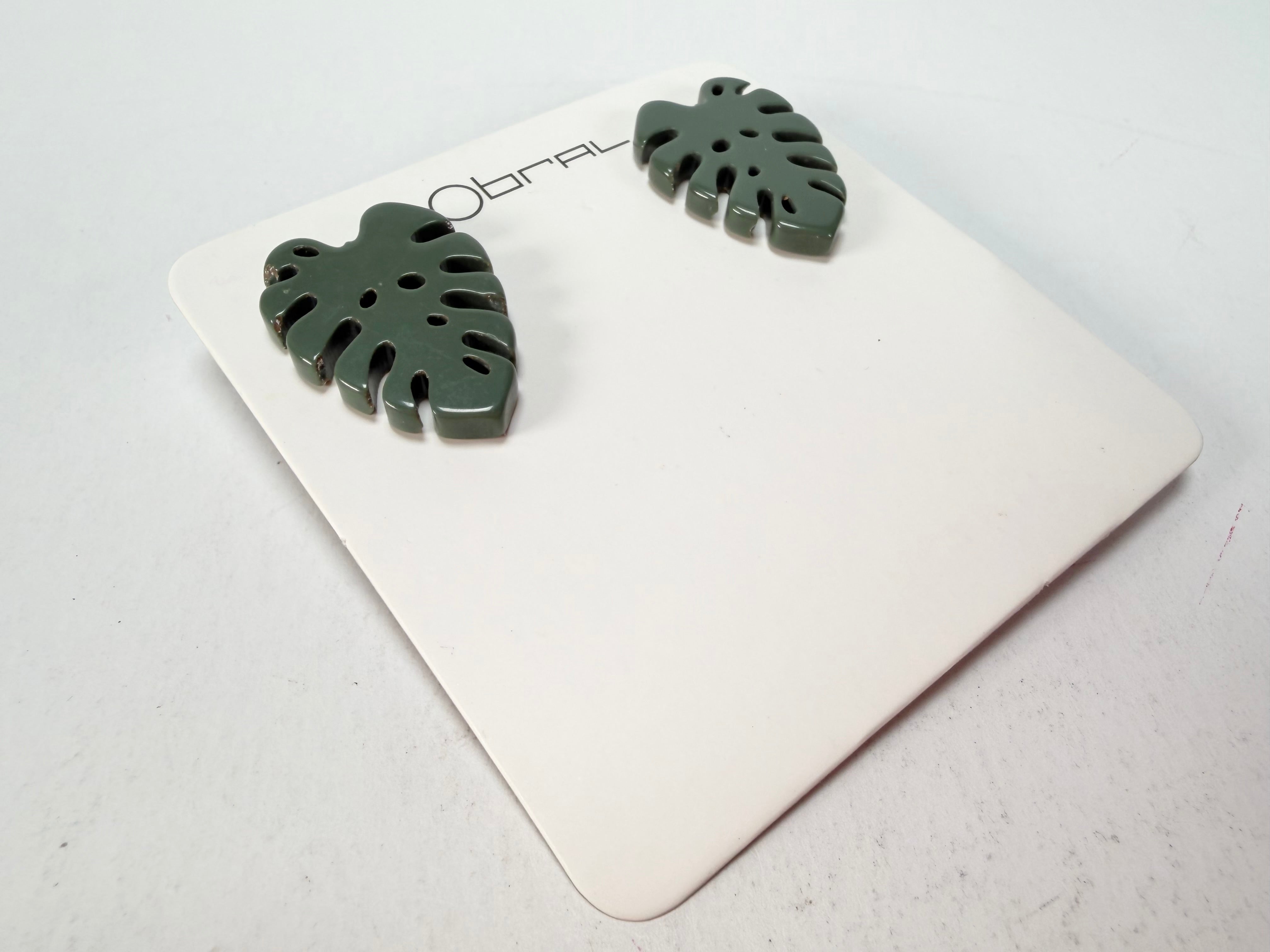 Sobral - Costela de Adão "Leaf" Resin Earrings ( 005526 )