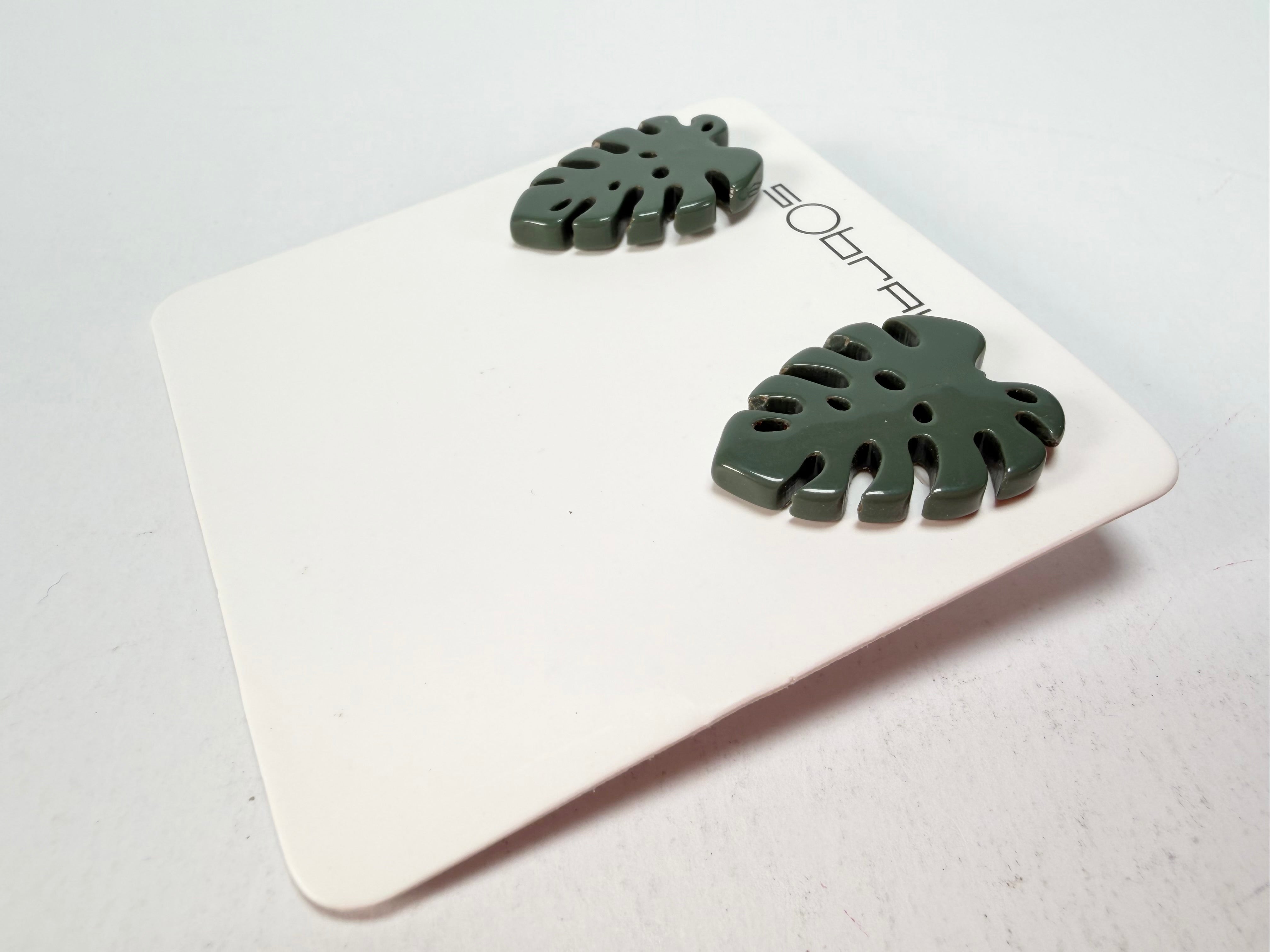 Sobral - Costela de Adão "Leaf" Resin Earrings ( 005526 )