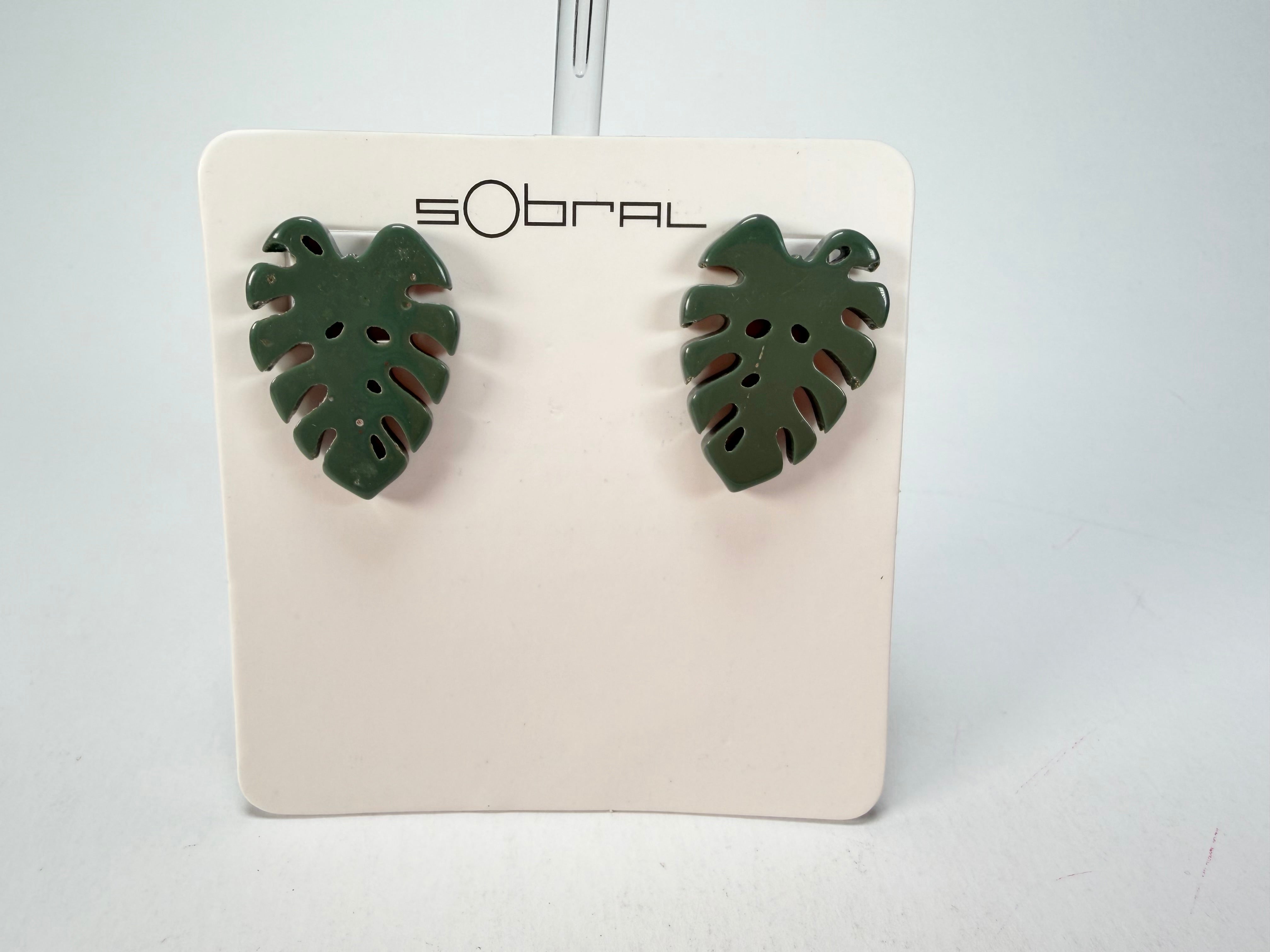 Sobral - Costela de Adão "Leaf" Resin Earrings ( 005526 )