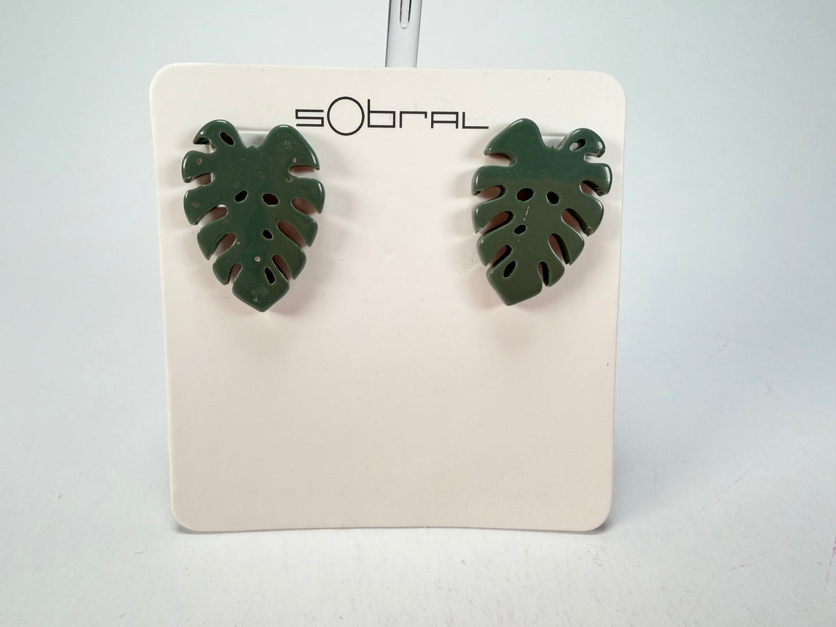 Sobral - Costela de Adão "Leaf" Resin Earrings ( 005526 )