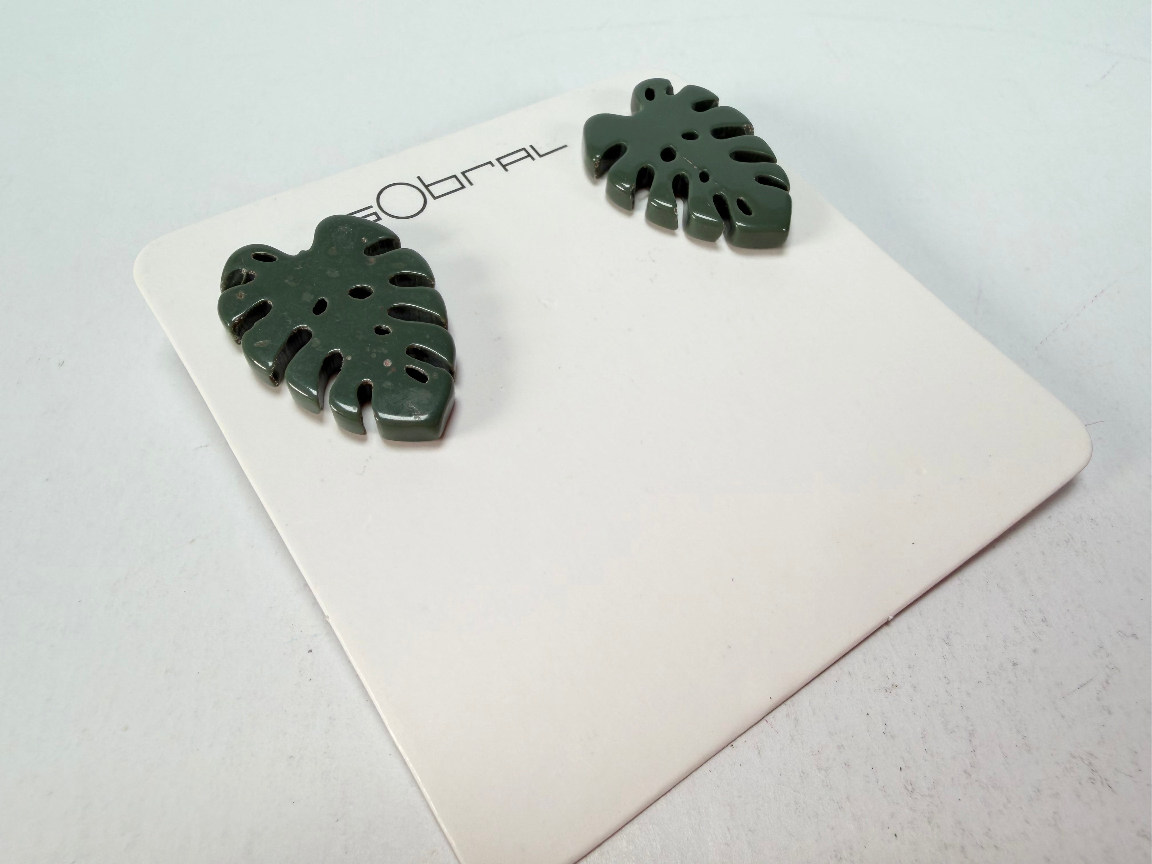 Sobral - Costela de Adão "Leaf" Resin Earrings ( 005526 )
