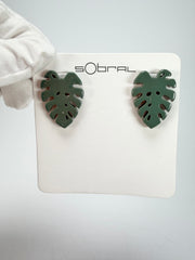Sobral - Costela de Adão "Leaf" Resin Earrings ( 005526 )