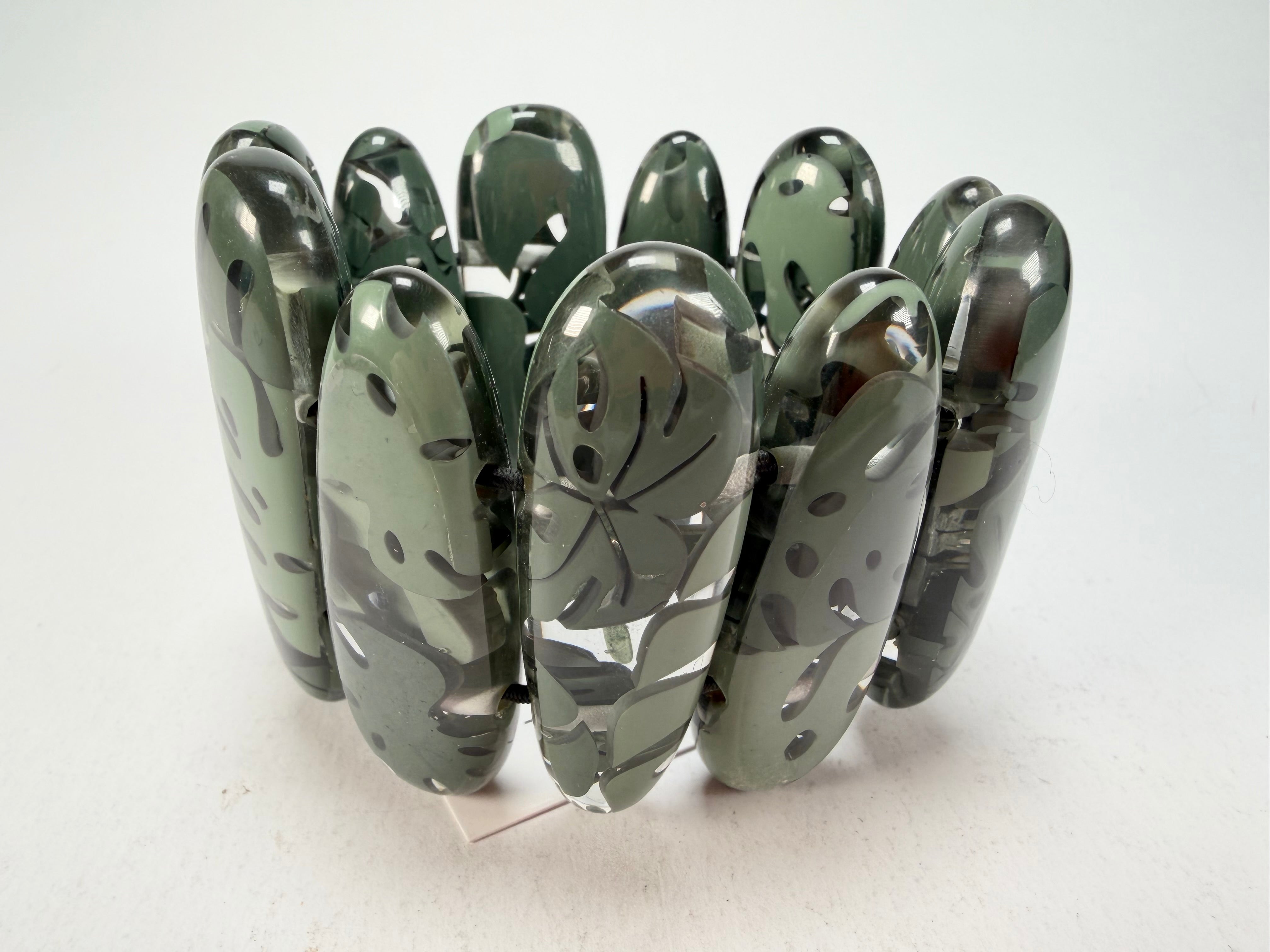 Sobral - Costela de Adão "Leaf" Elasticated Resin Bracelet ( 005520 )