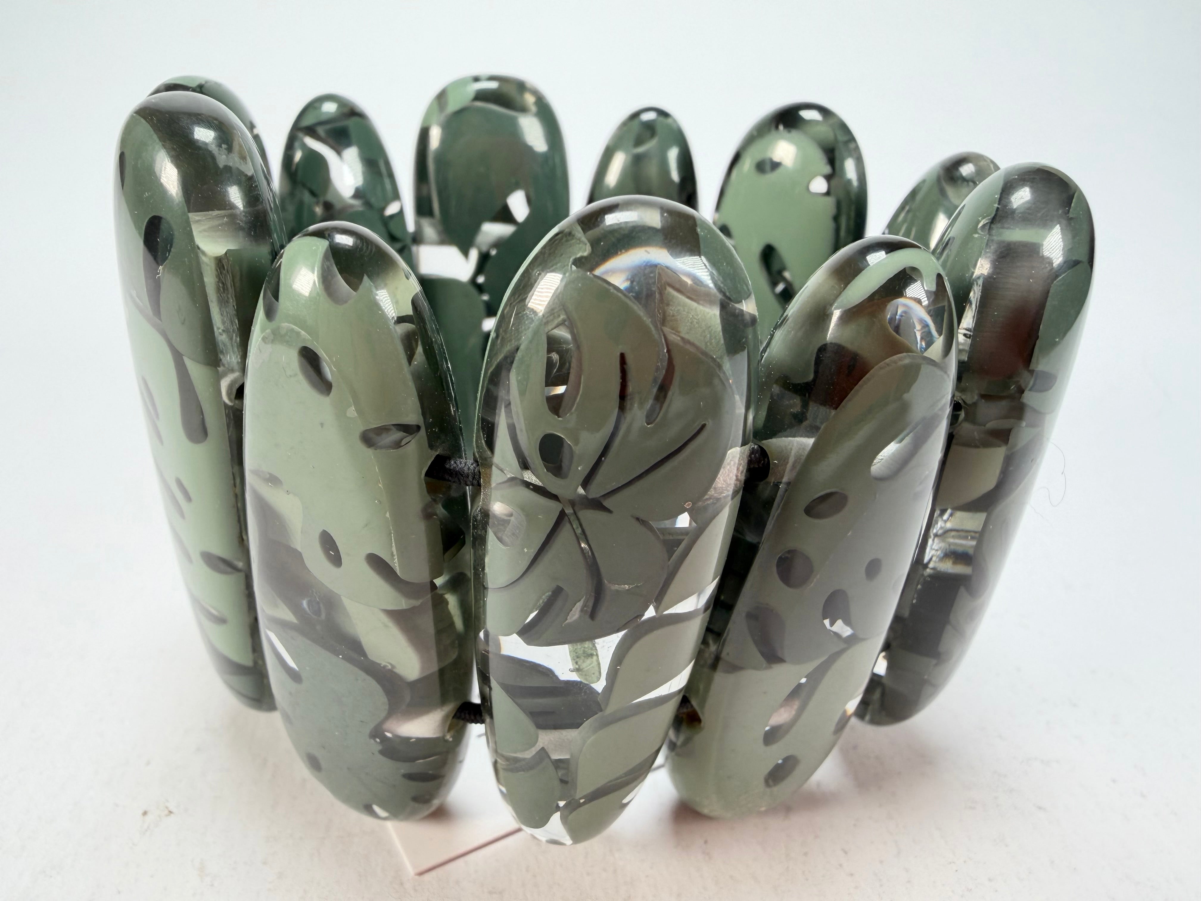 Sobral - Costela de Adão "Leaf" Elasticated Resin Bracelet ( 005520 )