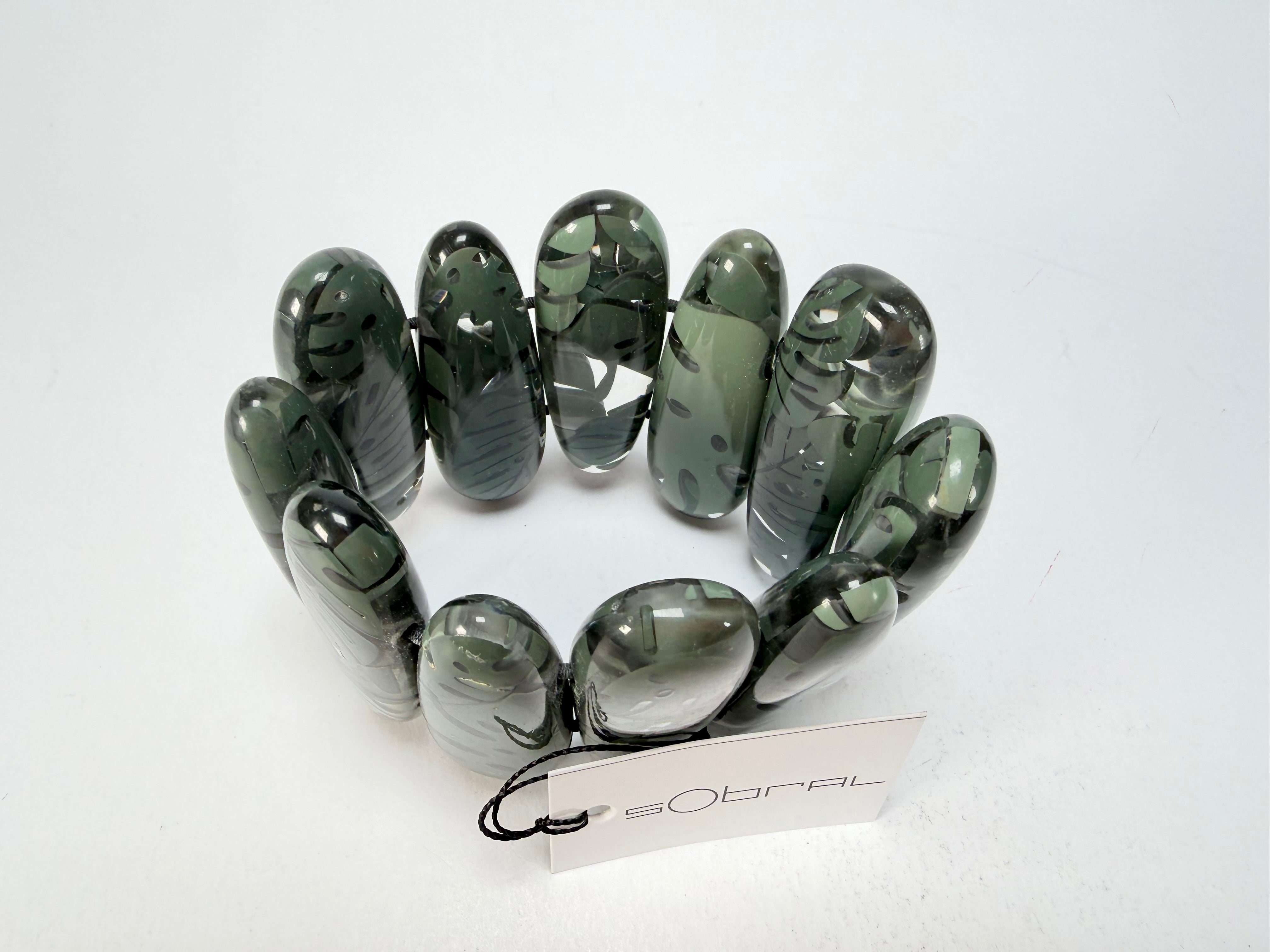 Sobral - Costela de Adão "Leaf" Elasticated Resin Bracelet ( 005520 )