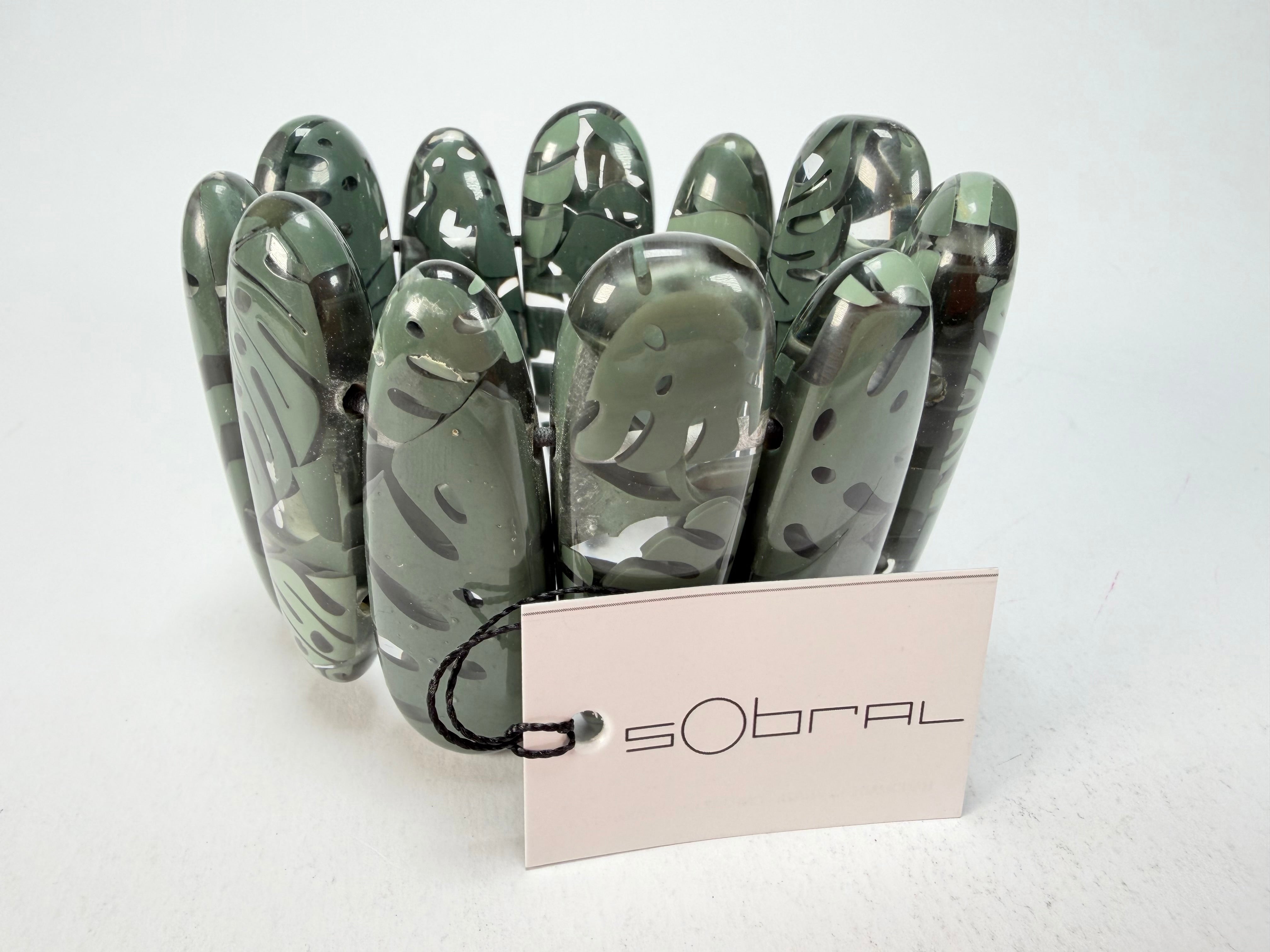 Sobral - Costela de Adão "Leaf" Elasticated Resin Bracelet ( 005520 )