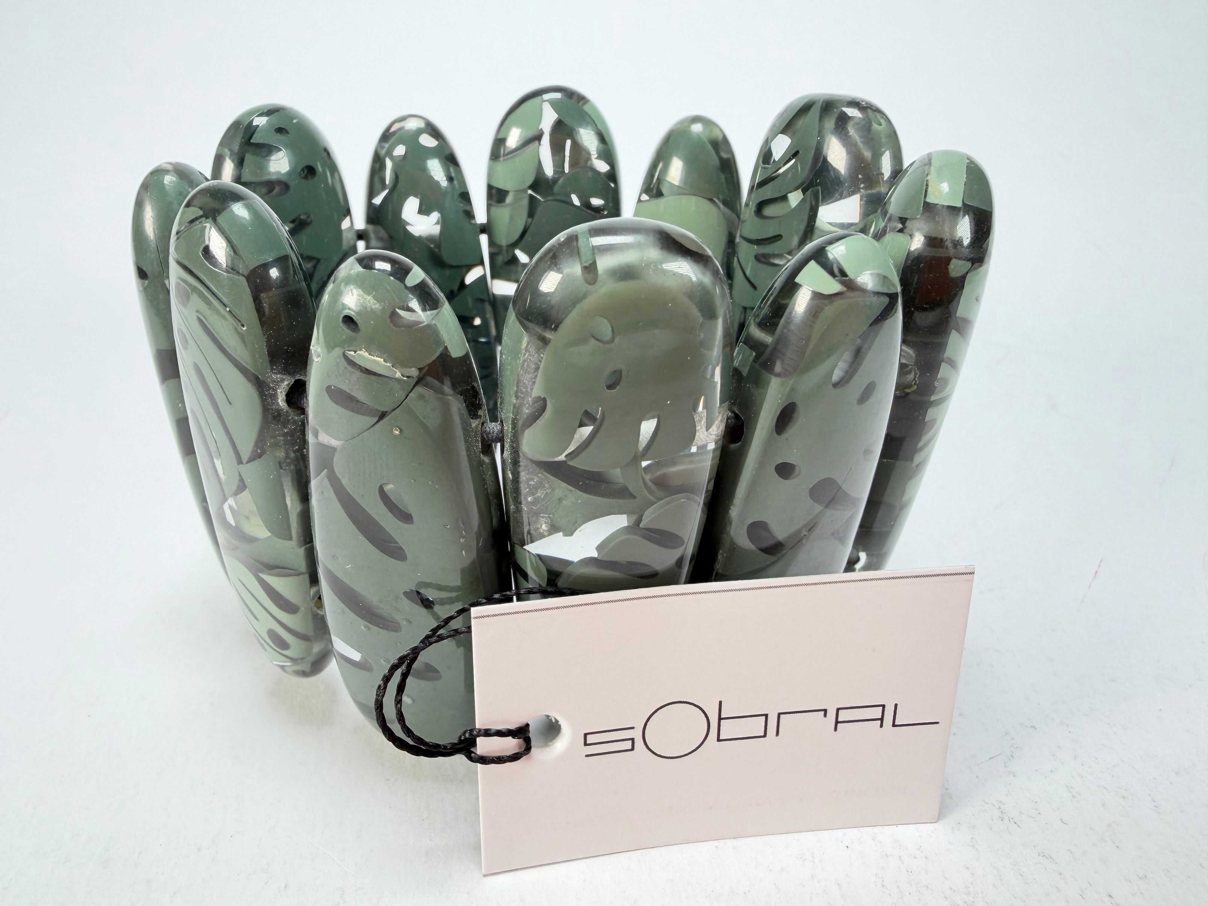 Sobral - Costela de Adão "Leaf" Elasticated Resin Bracelet ( 005520 )