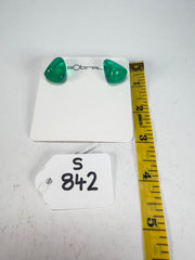 Sobral - Mix 2023 "Pequeno Diamante" Green Cristal Resin Earrings ( 003600 )