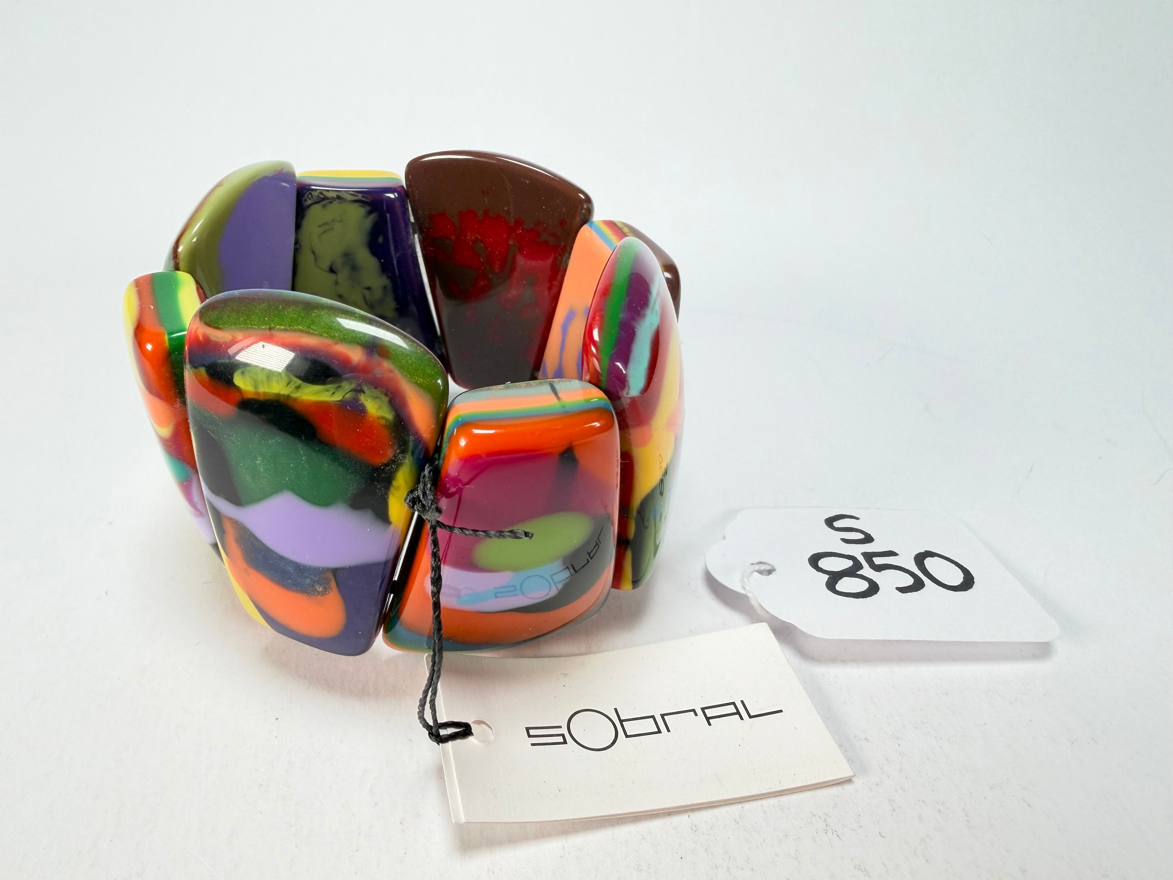 Sobral - Multi-Colour "Rimla" K Elasticated Resin Bracelet ( 004498 )
