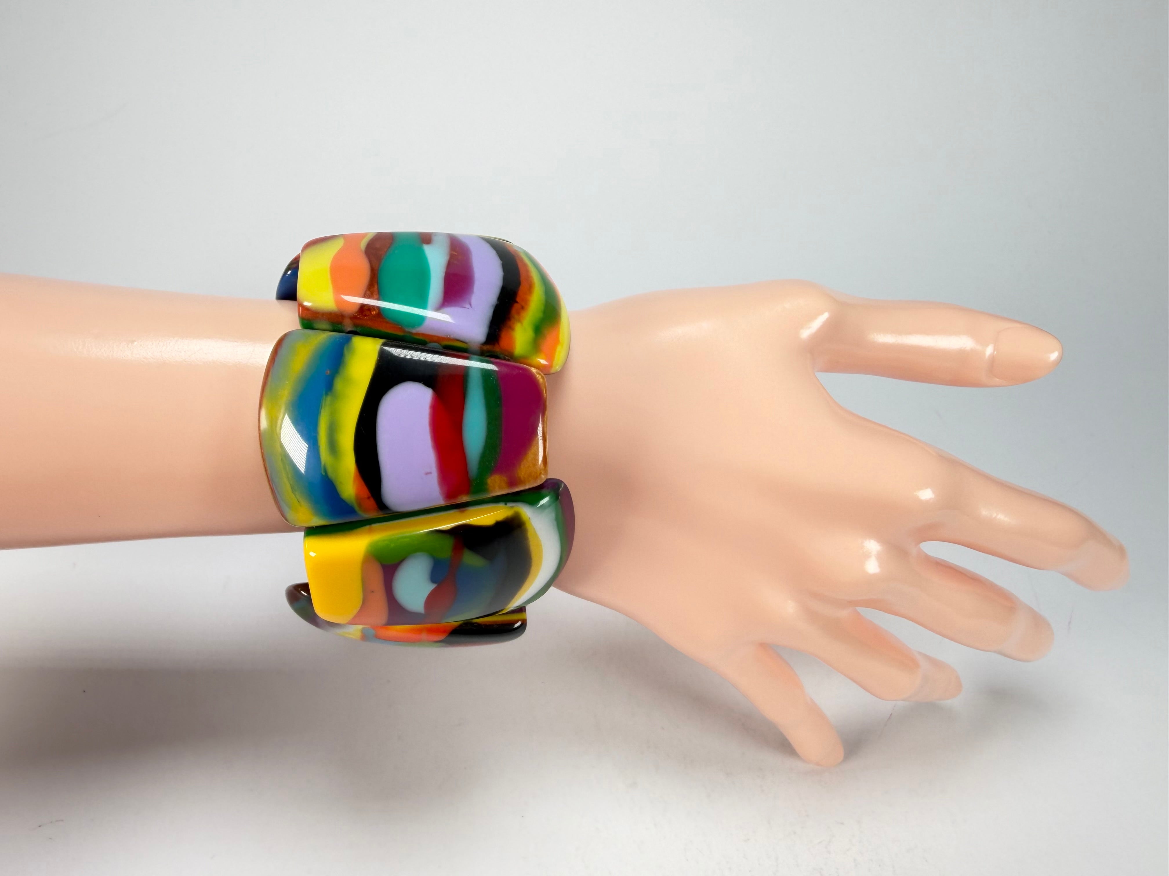 Sobral - Multi-Colour "Rimla" K Elasticated Resin Bracelet ( 004498 )