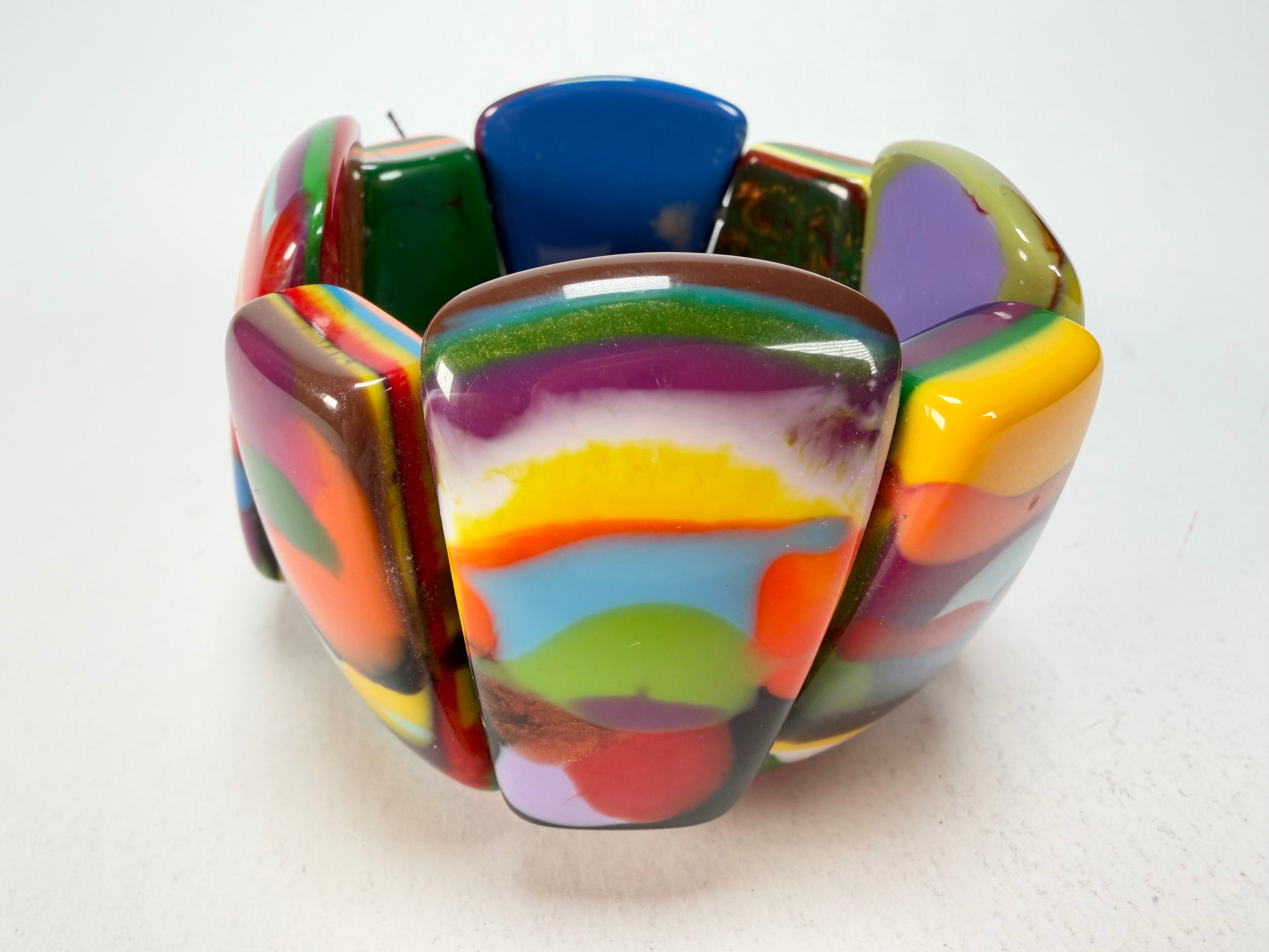 Sobral - Multi-Colour "Rimla" K Elasticated Resin Bracelet ( 004498 )