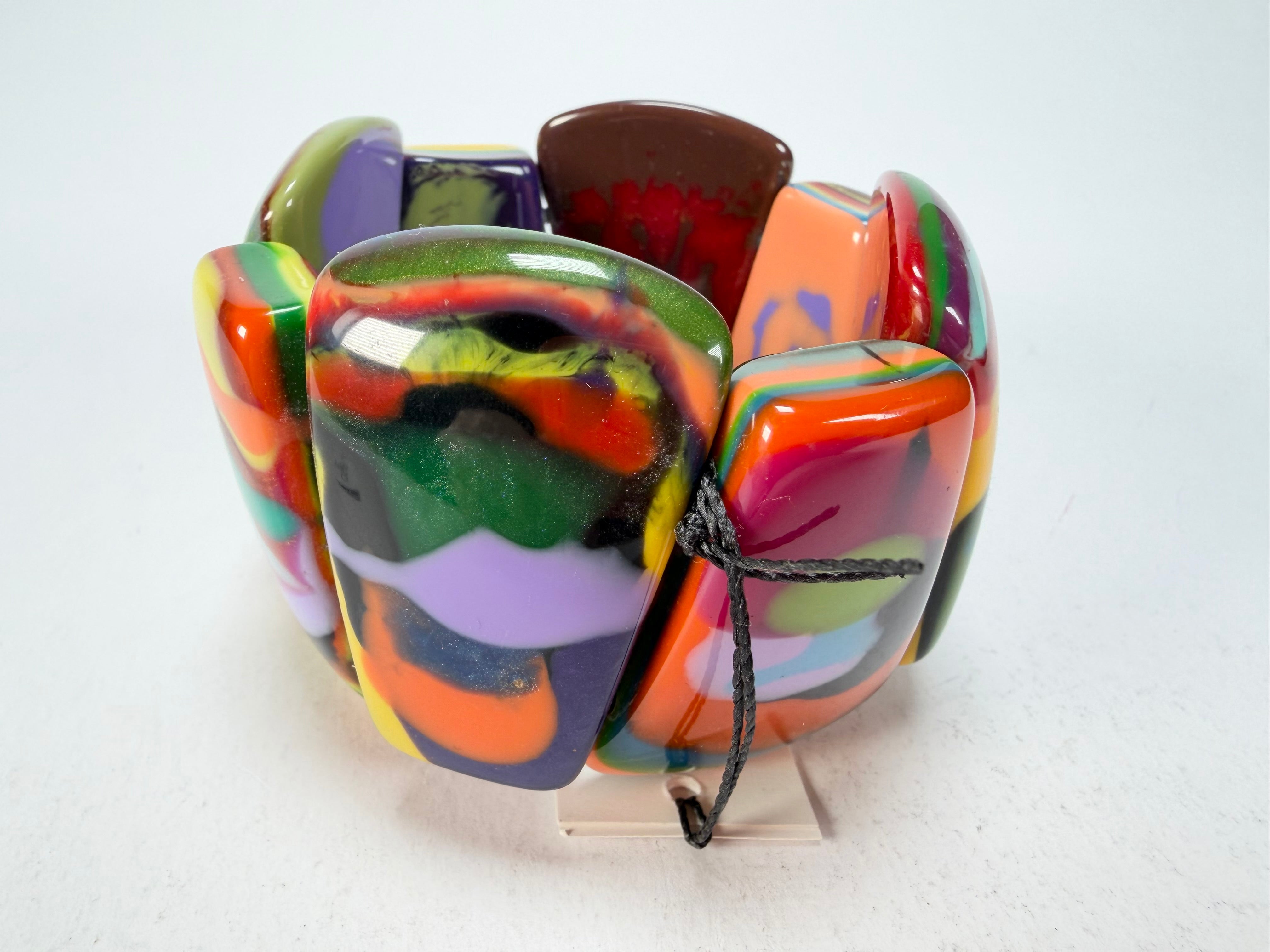 Sobral - Multi-Colour "Rimla" K Elasticated Resin Bracelet ( 004498 )