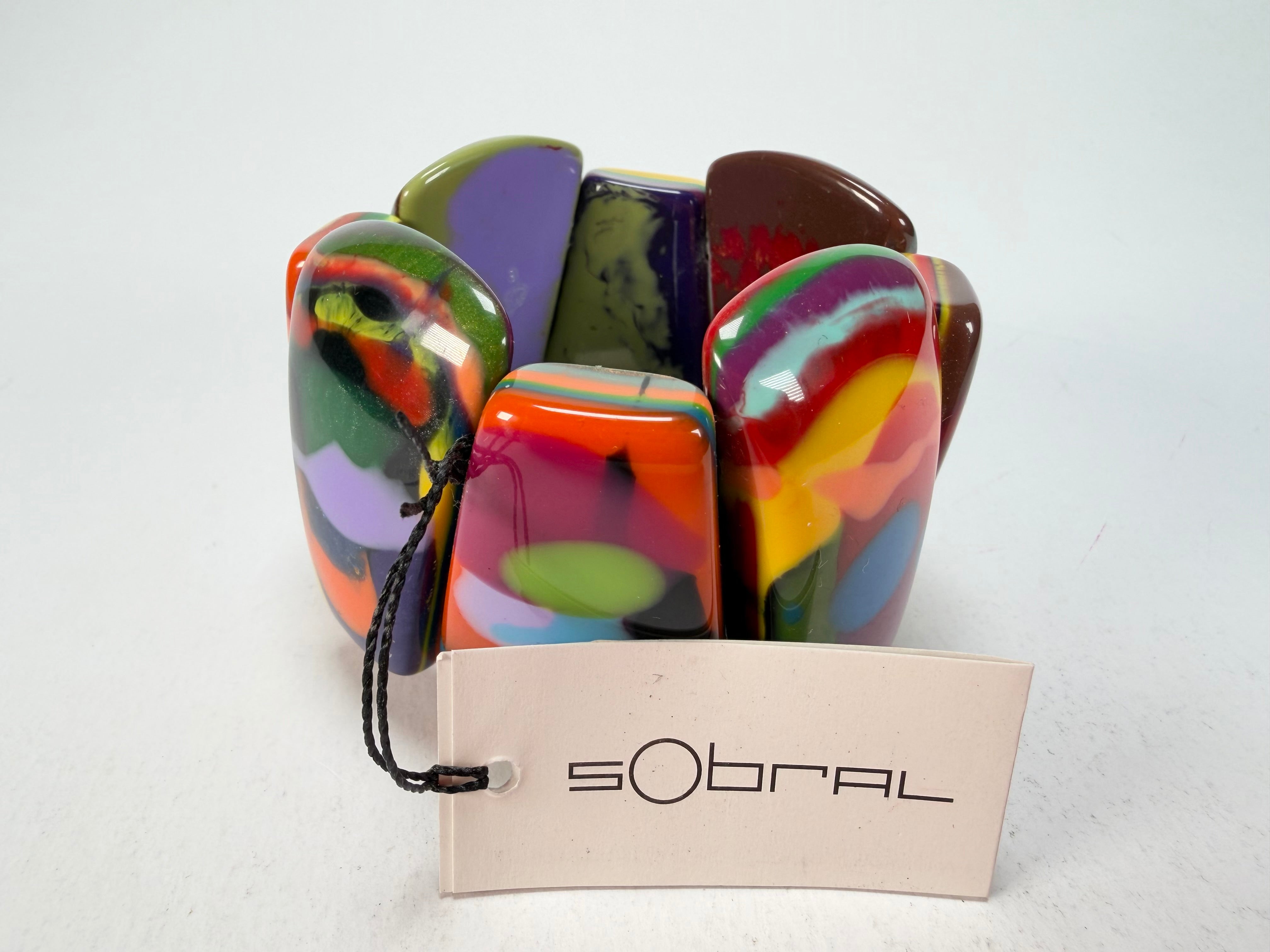 Sobral - Multi-Colour "Rimla" K Elasticated Resin Bracelet ( 004498 )