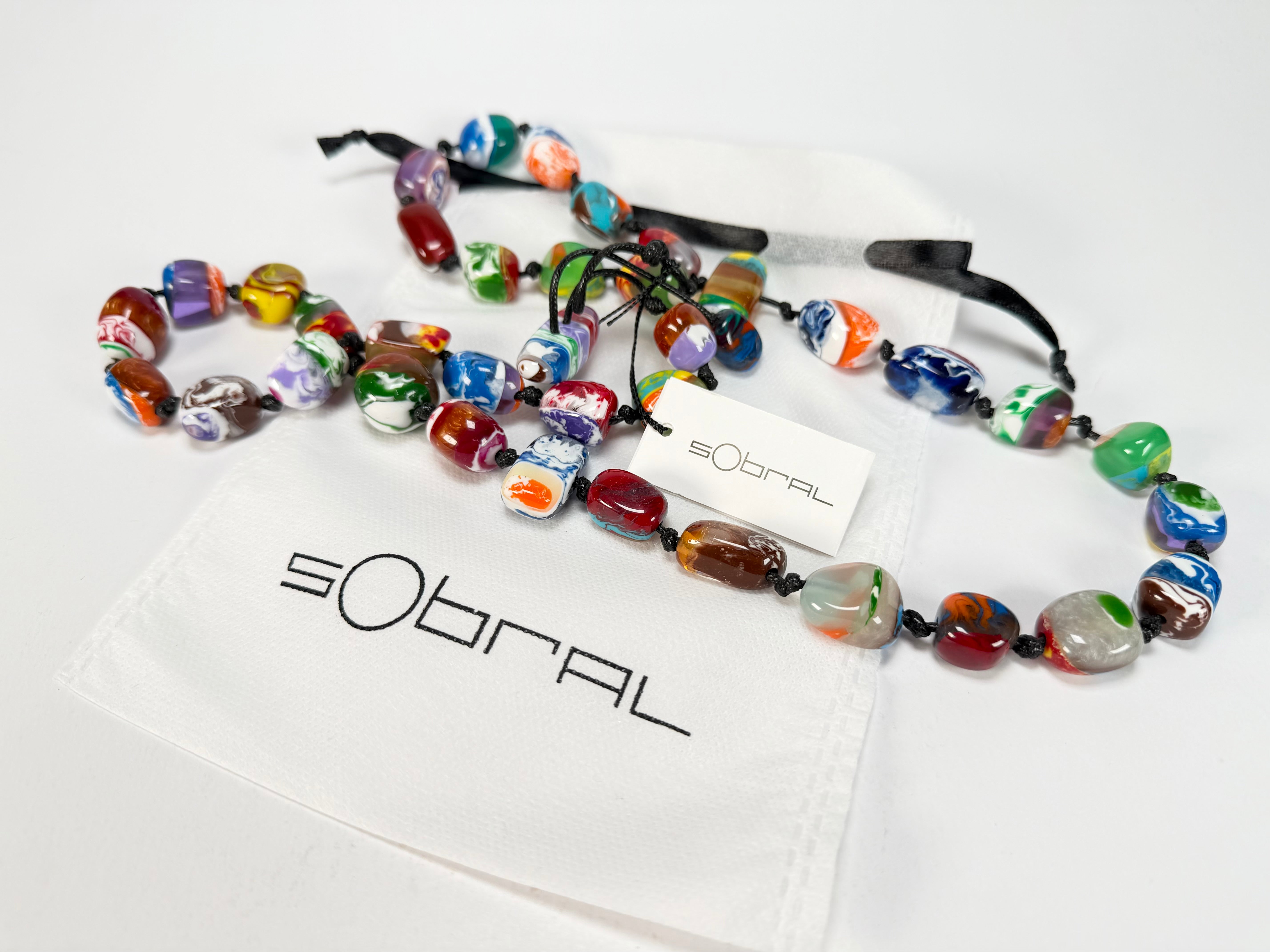 Sobral - Multi-Colour "Wave Onda" Resin Necklace ( 005327 )