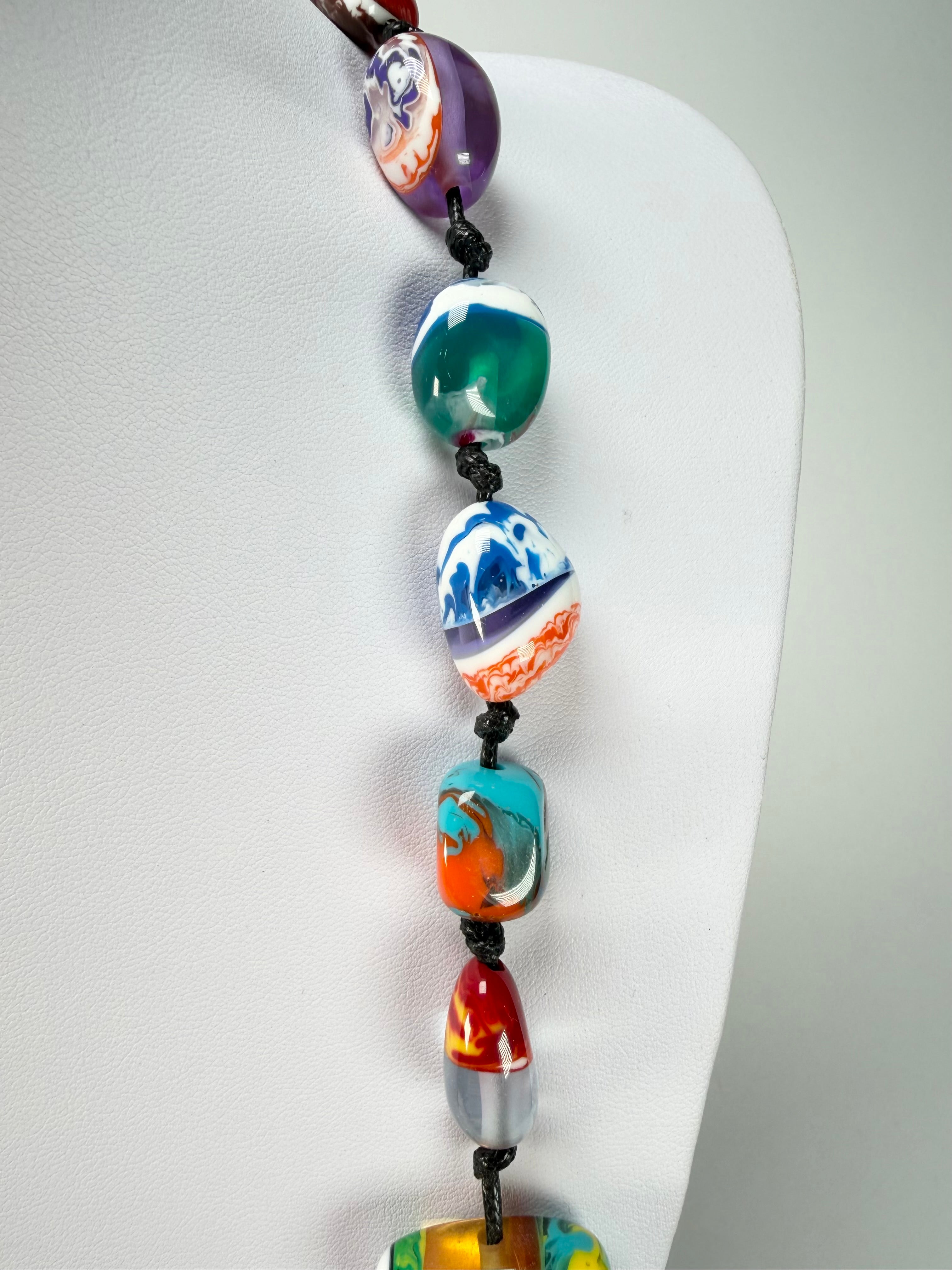Sobral - Multi-Colour "Wave Onda" Resin Necklace ( 005327 )