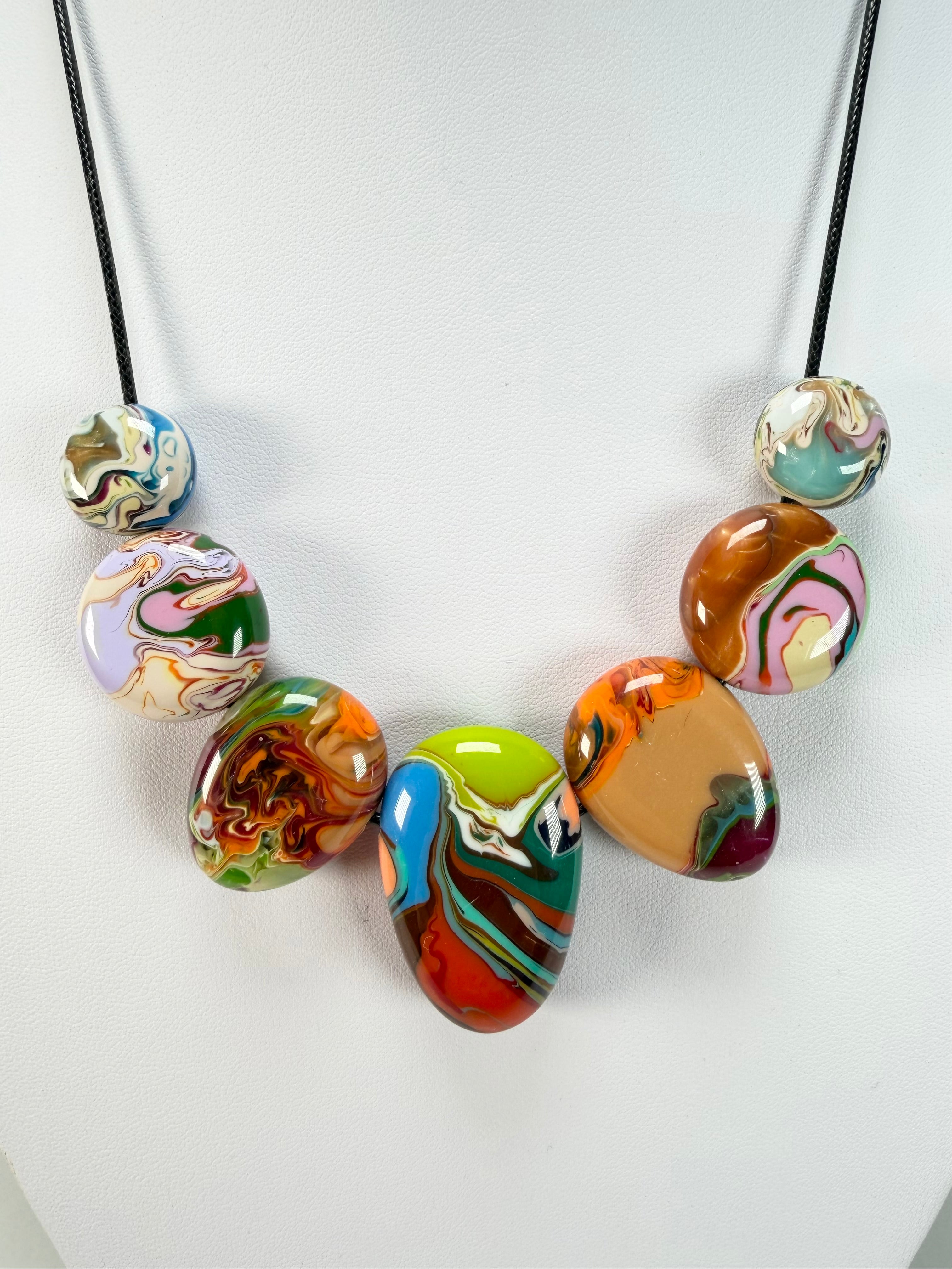 Sobral - Multi-Colour "Olinda Efeitos" Pollock Resin Necklace ( 005501 )
